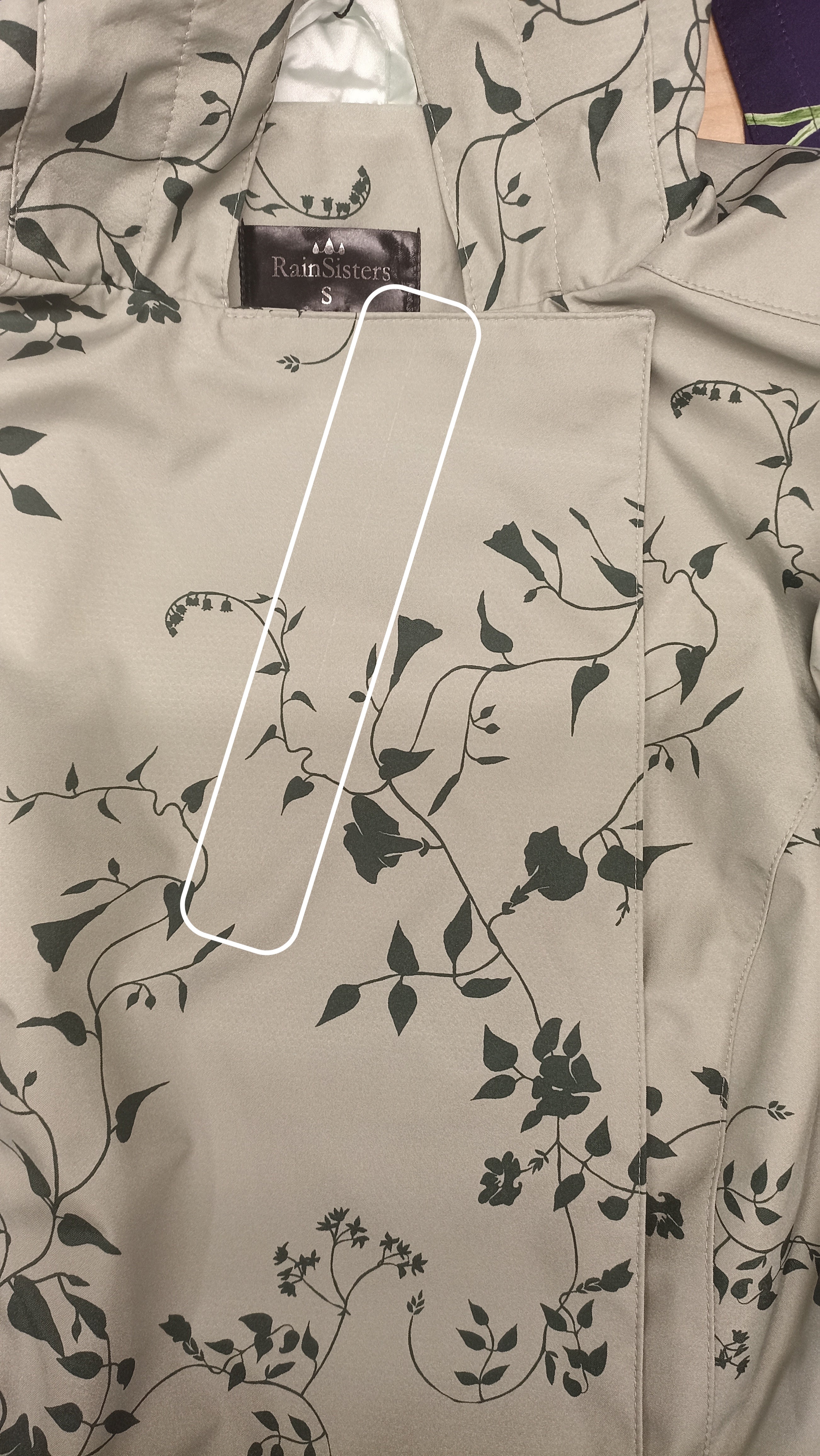 'Minty Meadow' coat in size S tall (with imperfection)