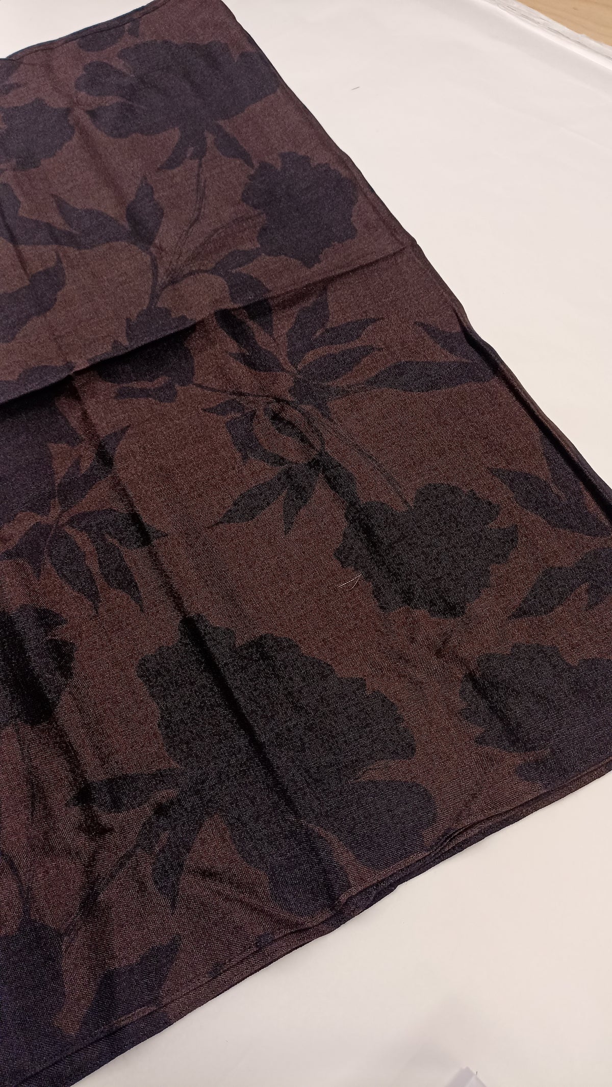 Brown Silk & Wool Scarf (with imperfection)
