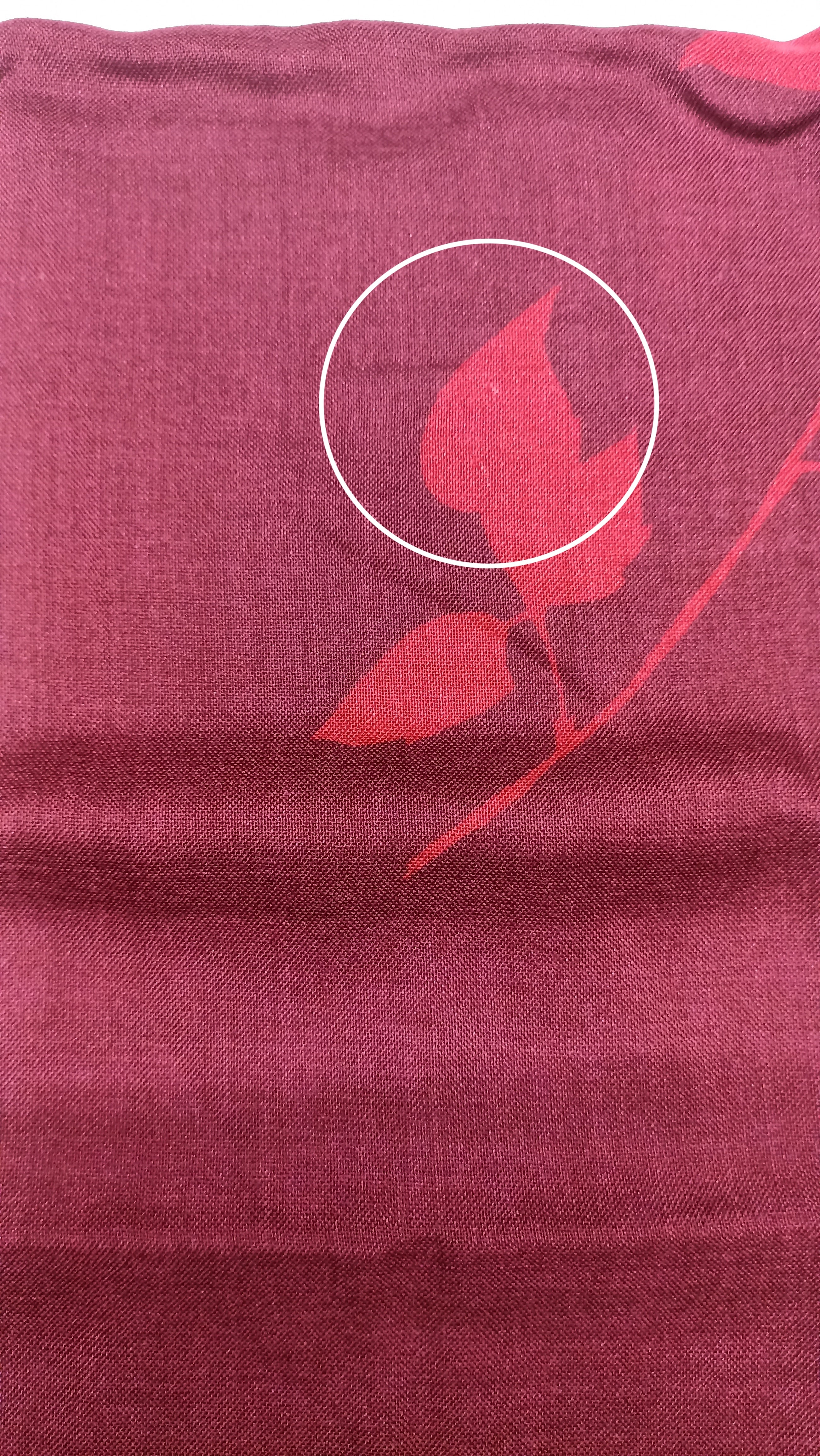 Burgundy Silk & Wool Scarf (with imperfection)