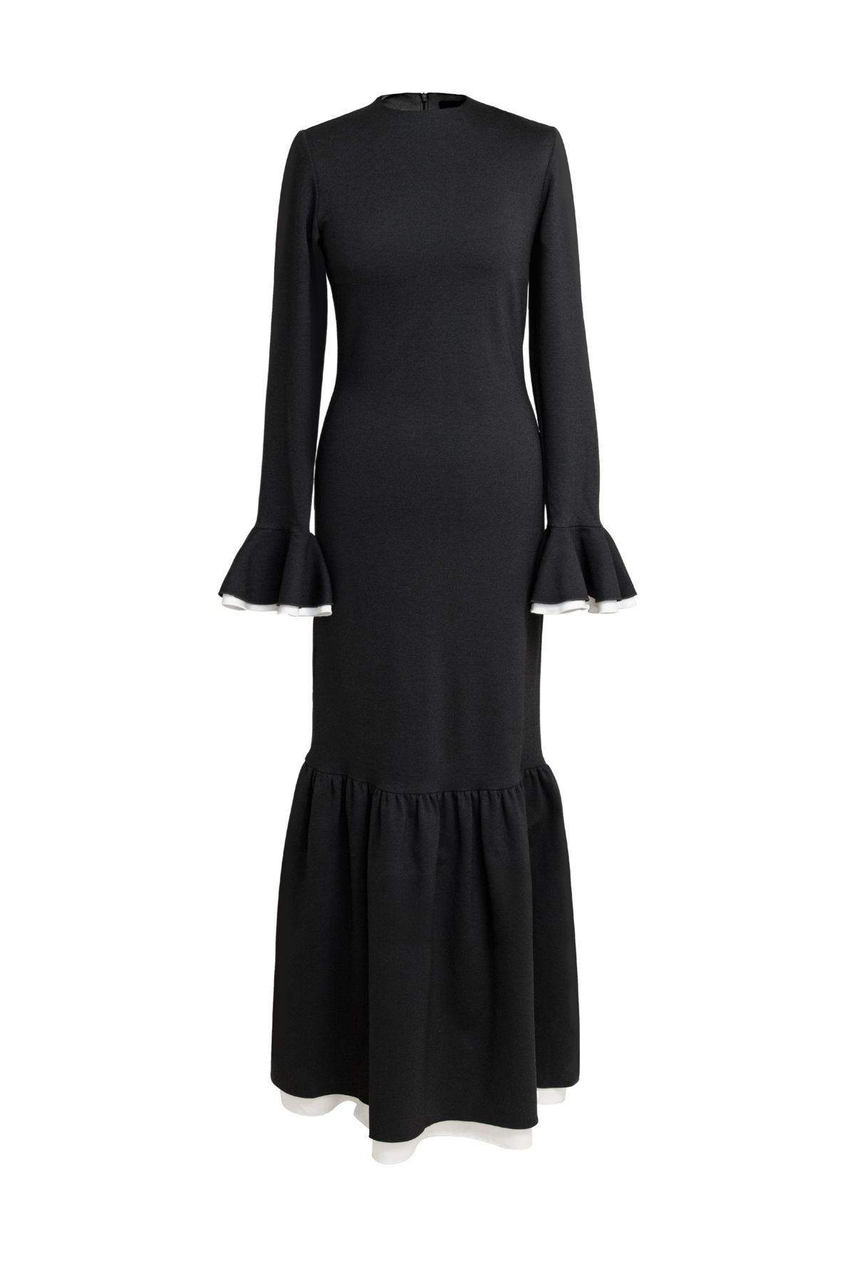 RainSisters black long-sleeve mermaid-style dress Quiet Elegance