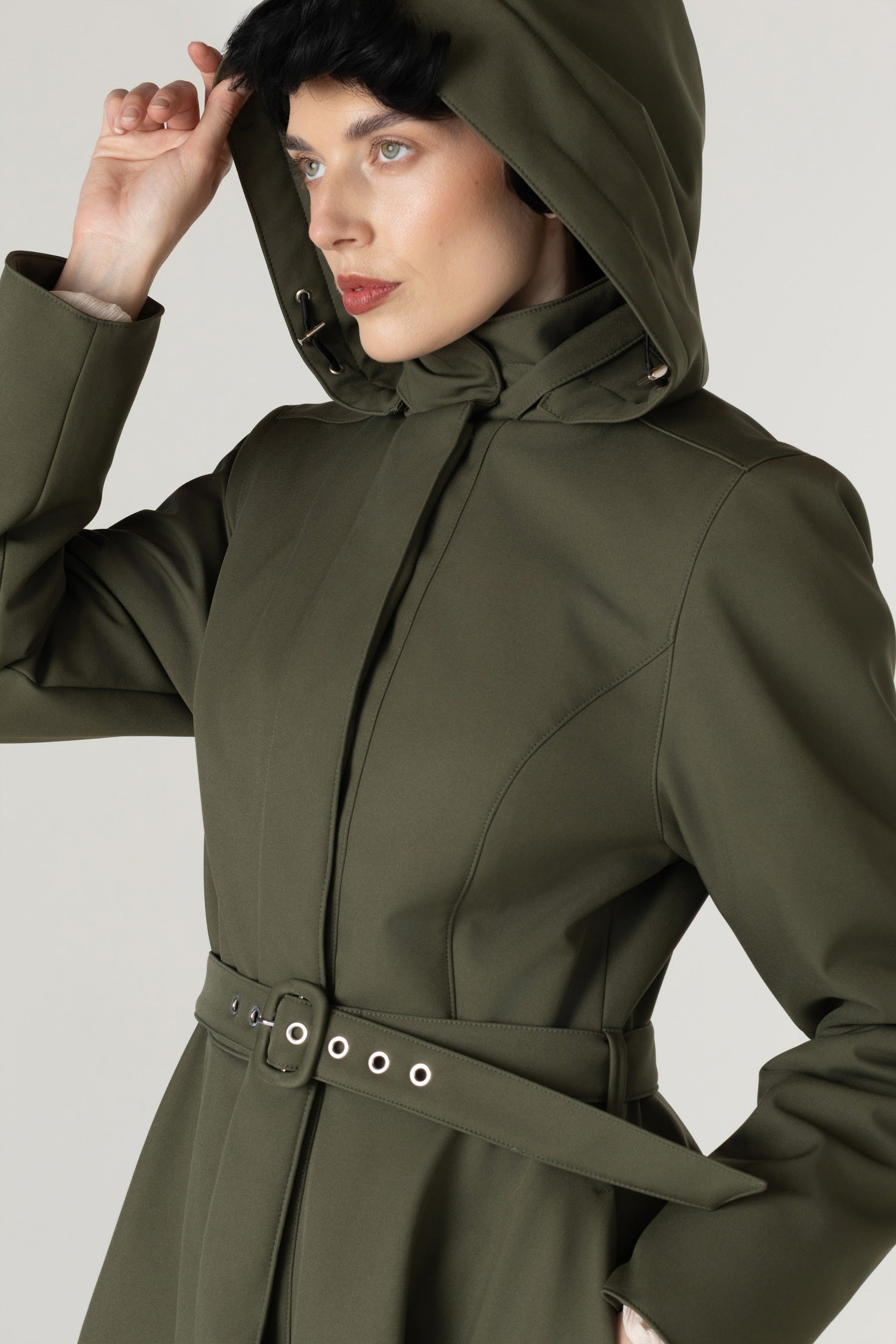 Green Fit and Flare Winter Coat | Moss In Winter