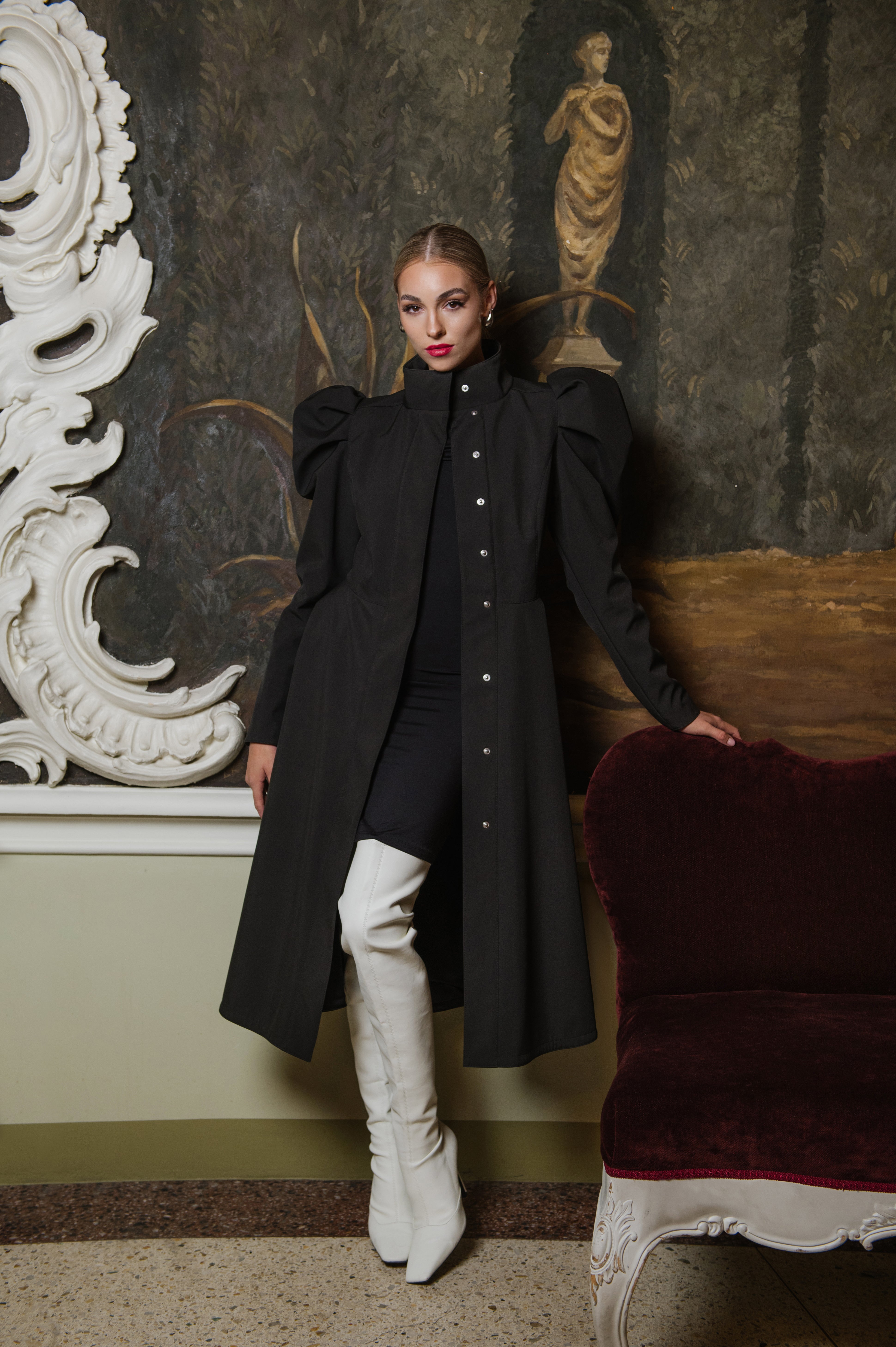 long black trench coat