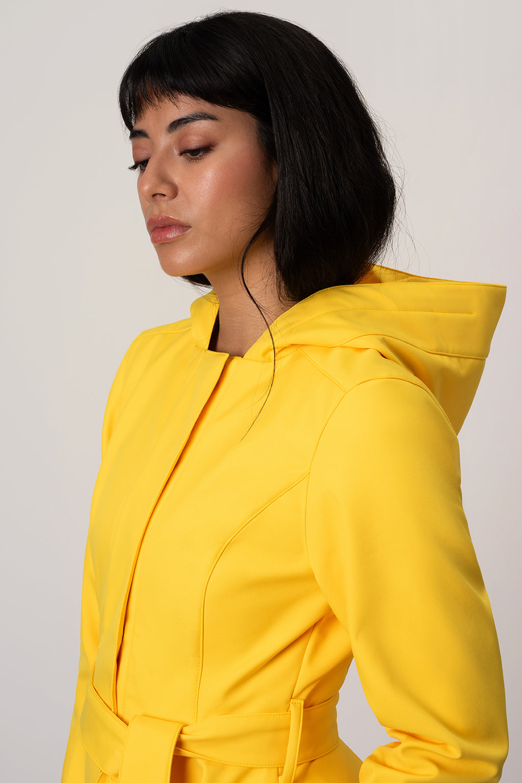 Fitted and Flared Coat with Full Circle Skirt in Bright Yellow | Yellow Sun