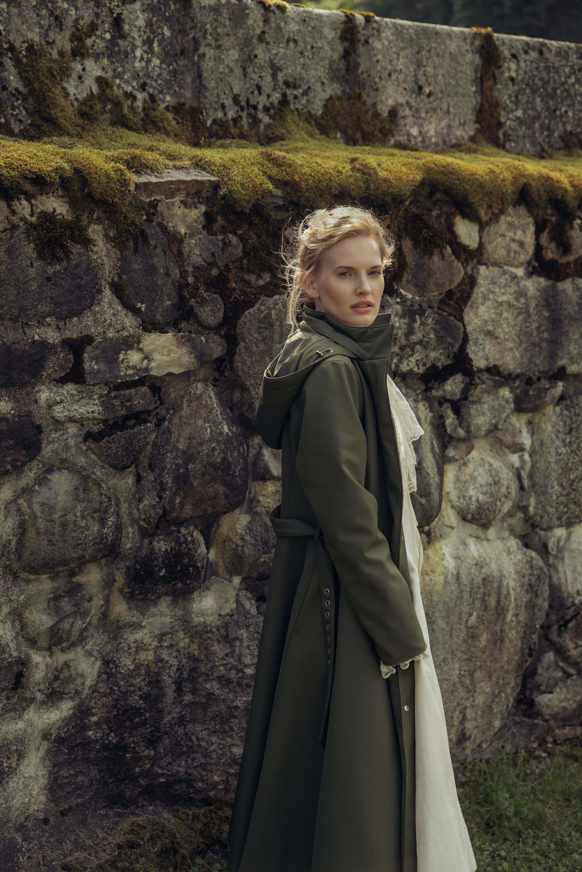 Green Fit and Flare Winter Coat | Moss In Winter