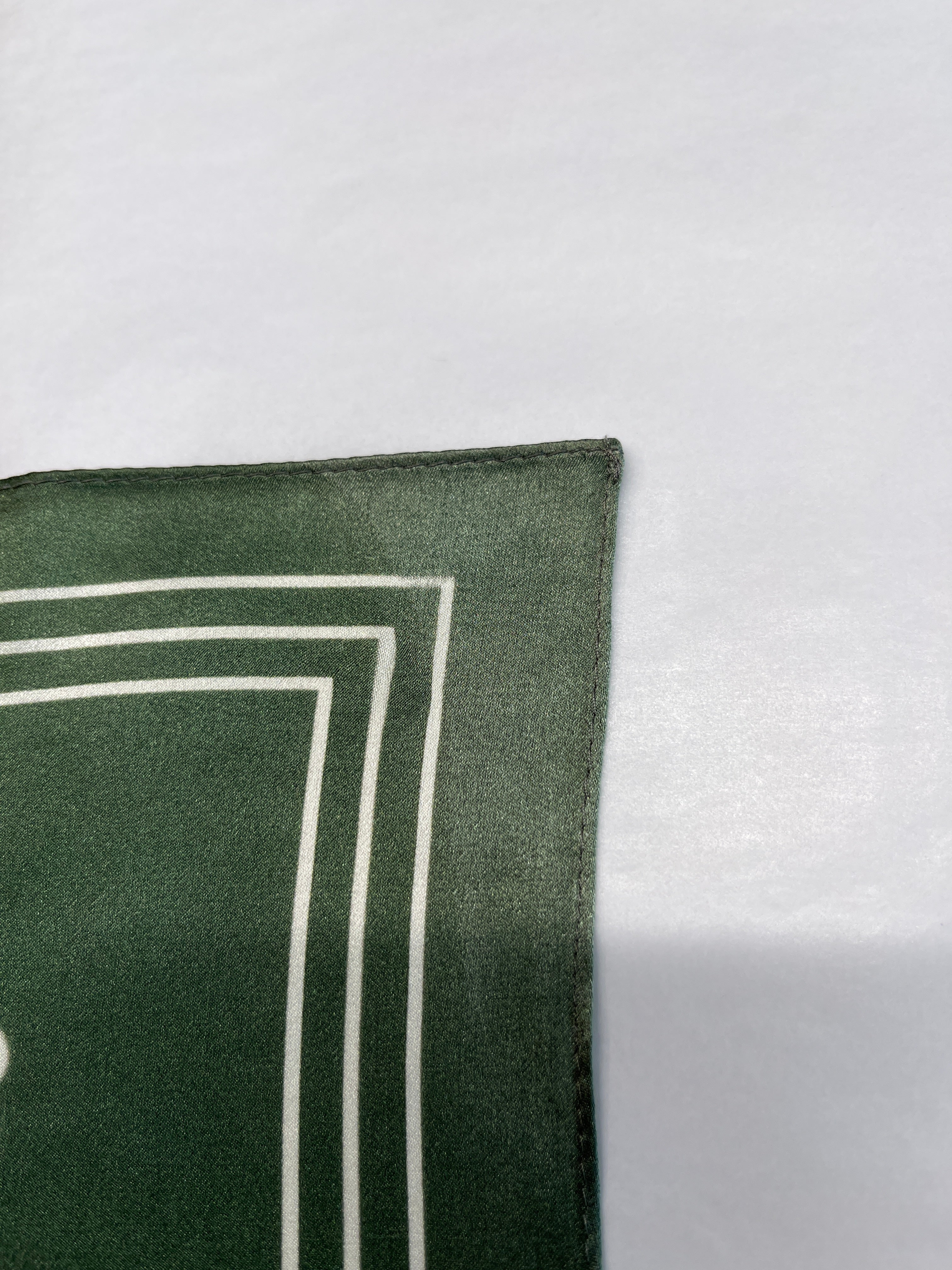 Medium Green Floral Natural Silk Scarf (with imperfection)