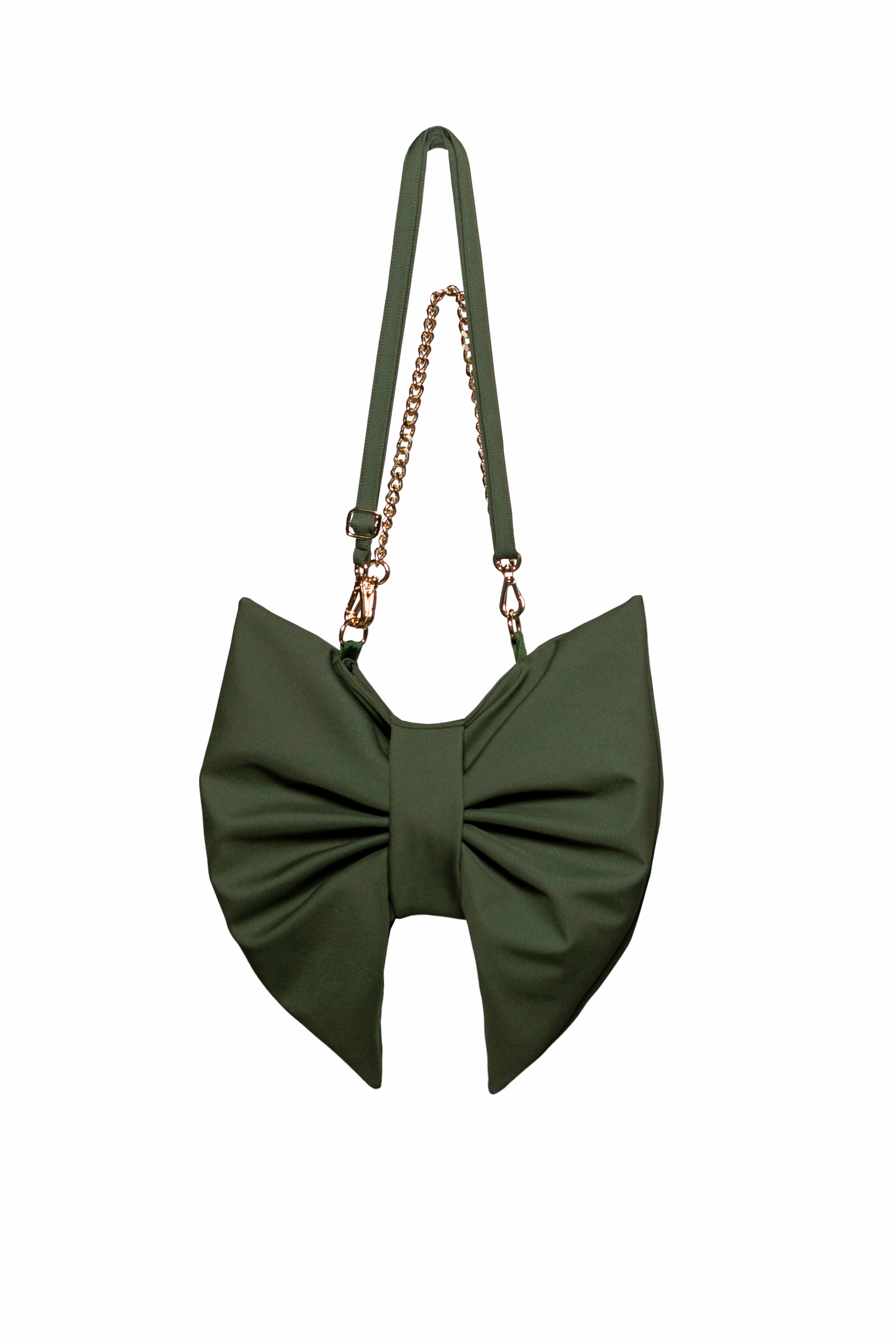 Bow Clutch Purse in Khaki