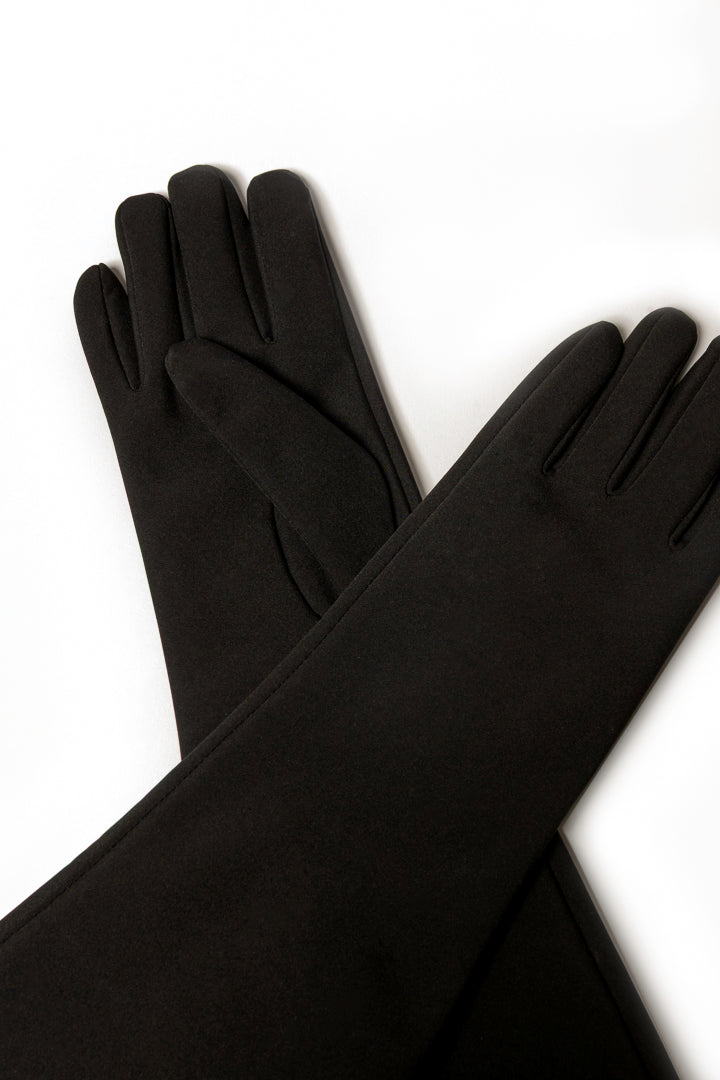 Long Black Softshell Gloves
