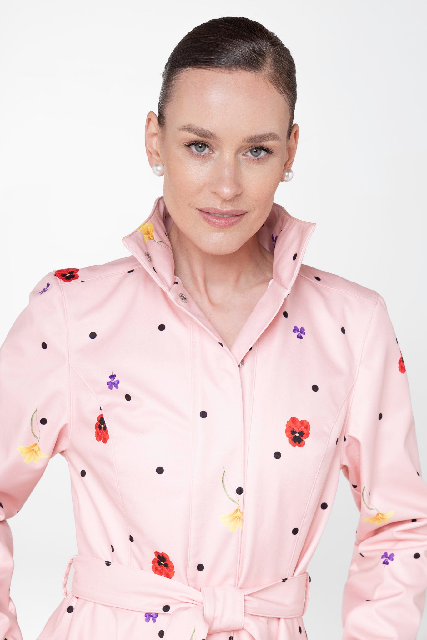 Fit and Flare Coat with A-Line Skirt in Soft Pink | Cotton Candy