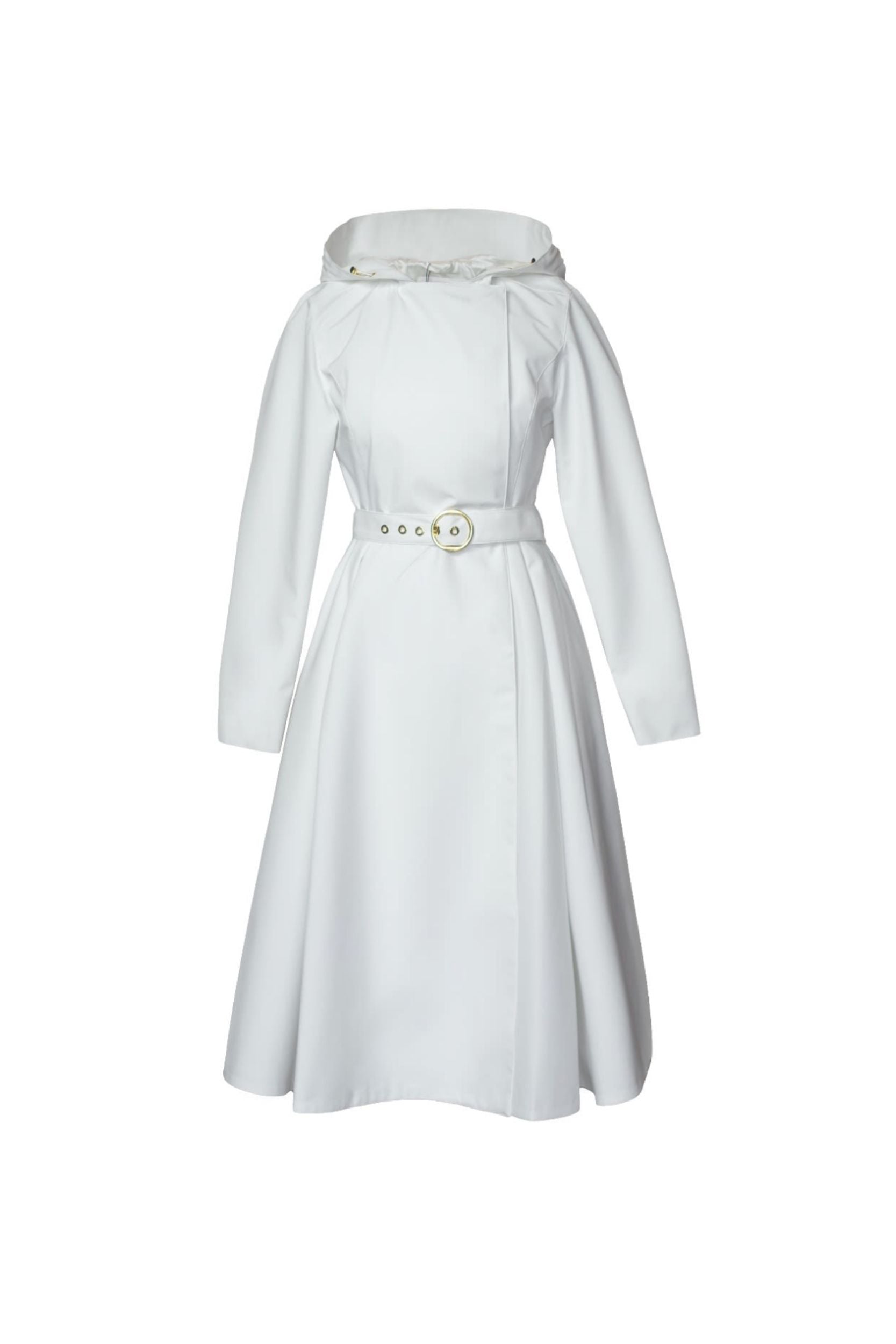 Double Breasted Trench Coat in White | Heavenly White