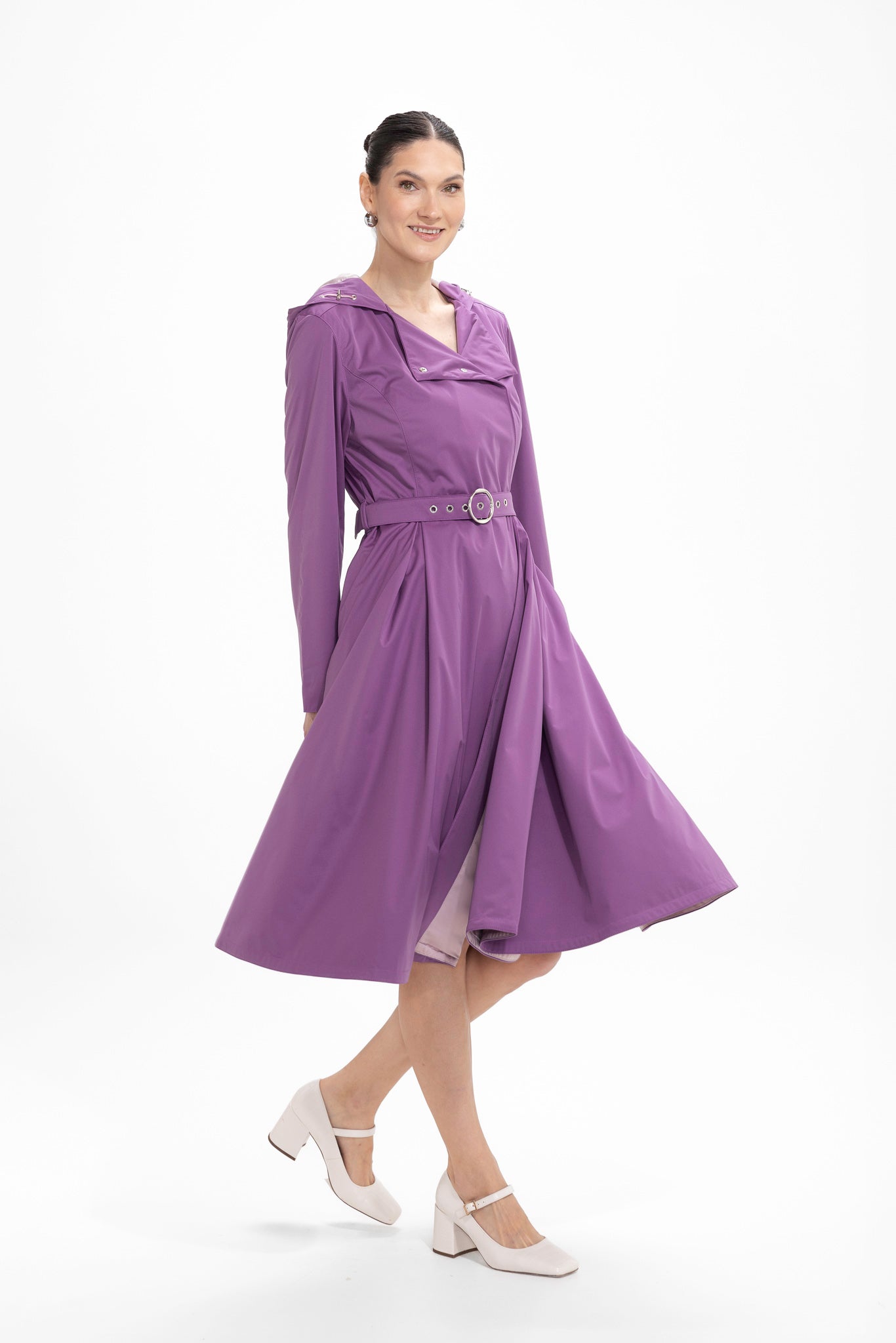Double Breasted Trench Coat for Spring in Purple | Lavender Dusk