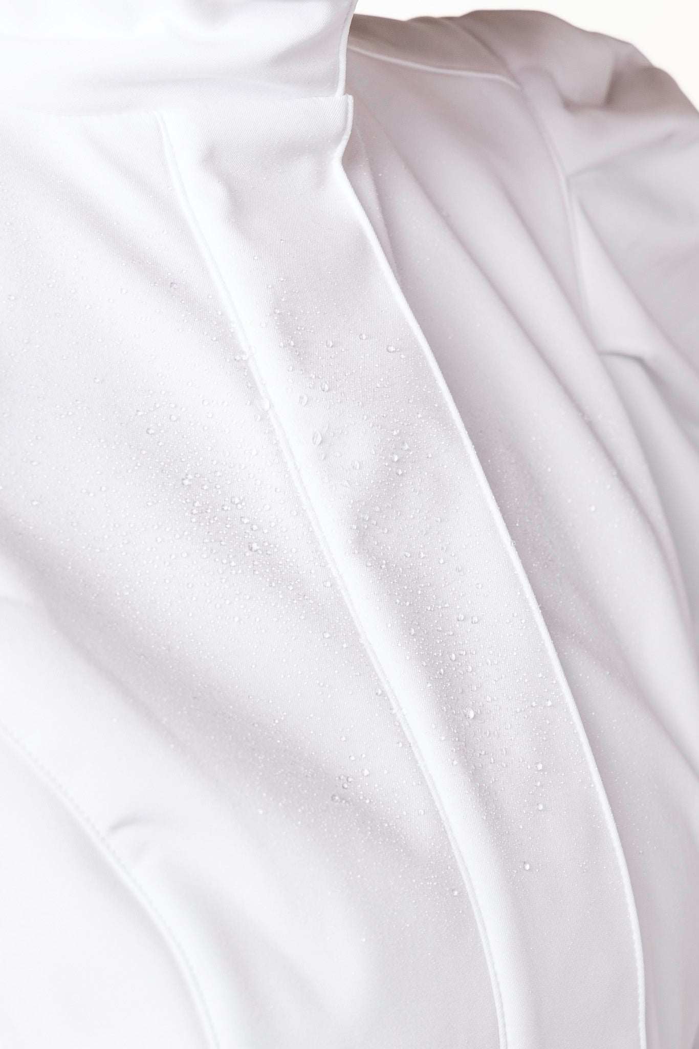 Fit and Flare Coat with Balloon-Styled Sleeves in White | Majestic White