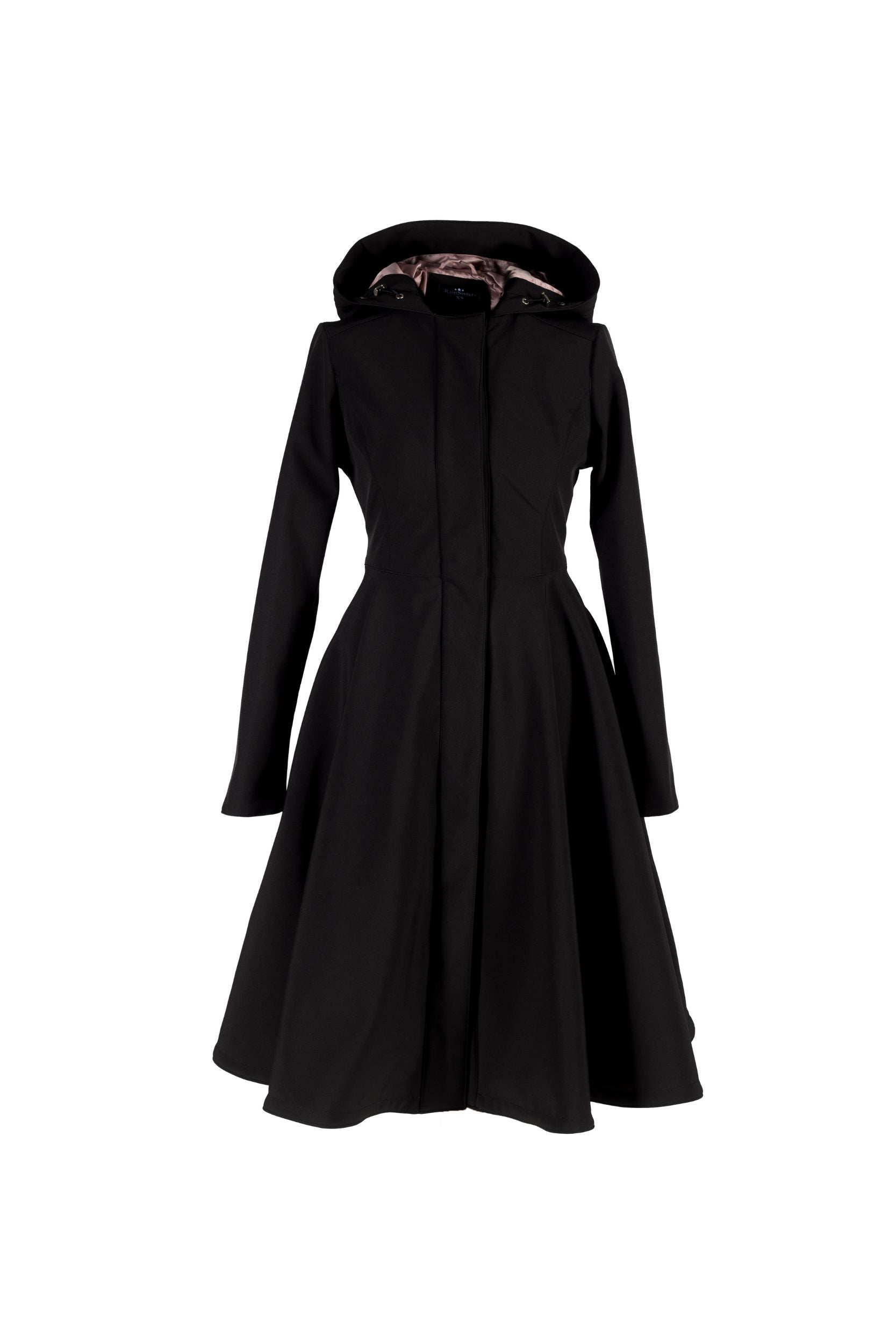 Midnight Black classic women's coat on light background