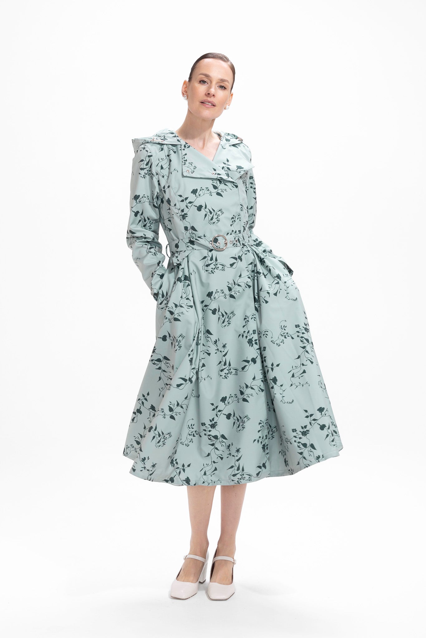 'Minty Meadow' coat in size S tall (with imperfection)