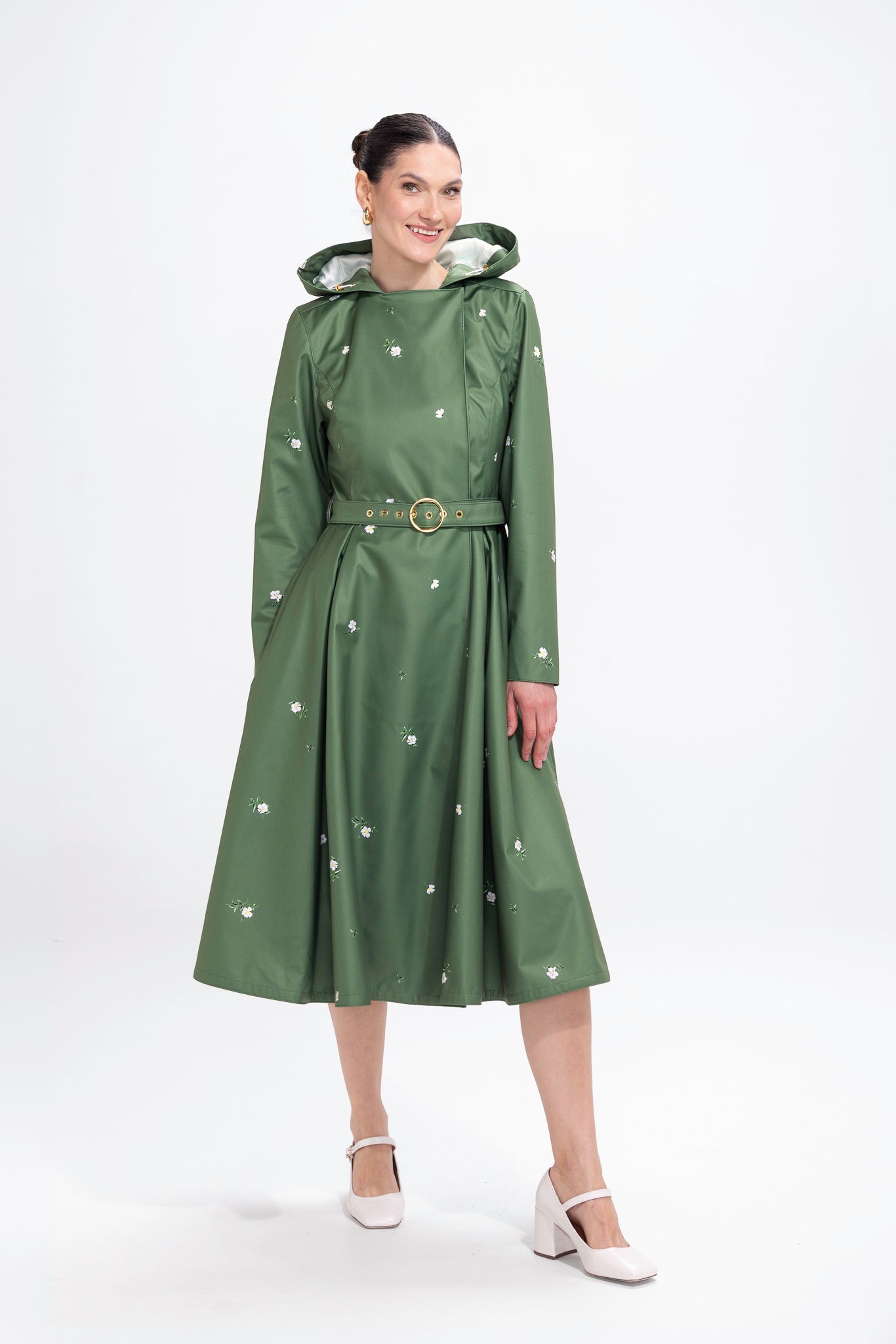 rain coat woman within trench coat