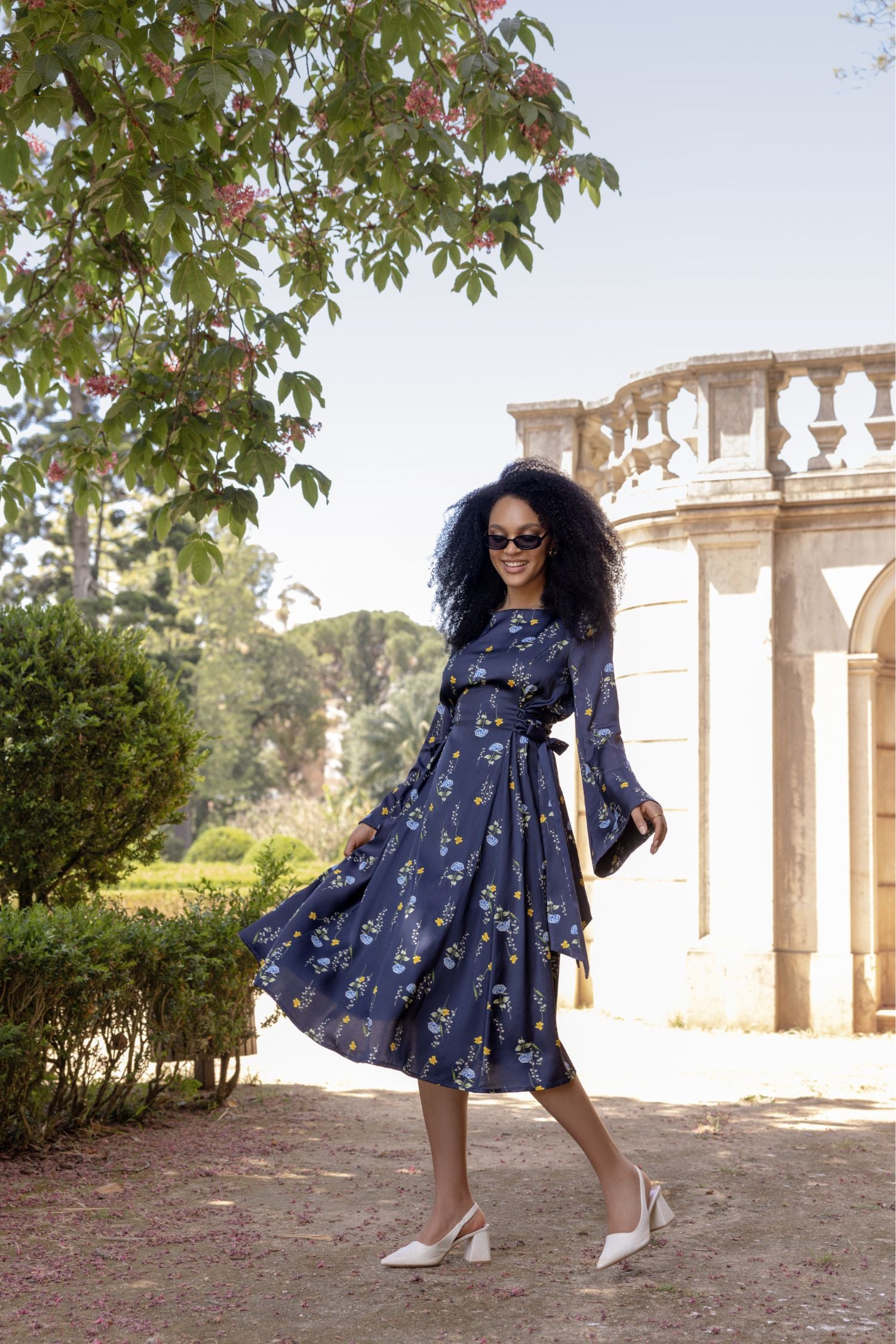 Midi Dress with Adjustable Waist