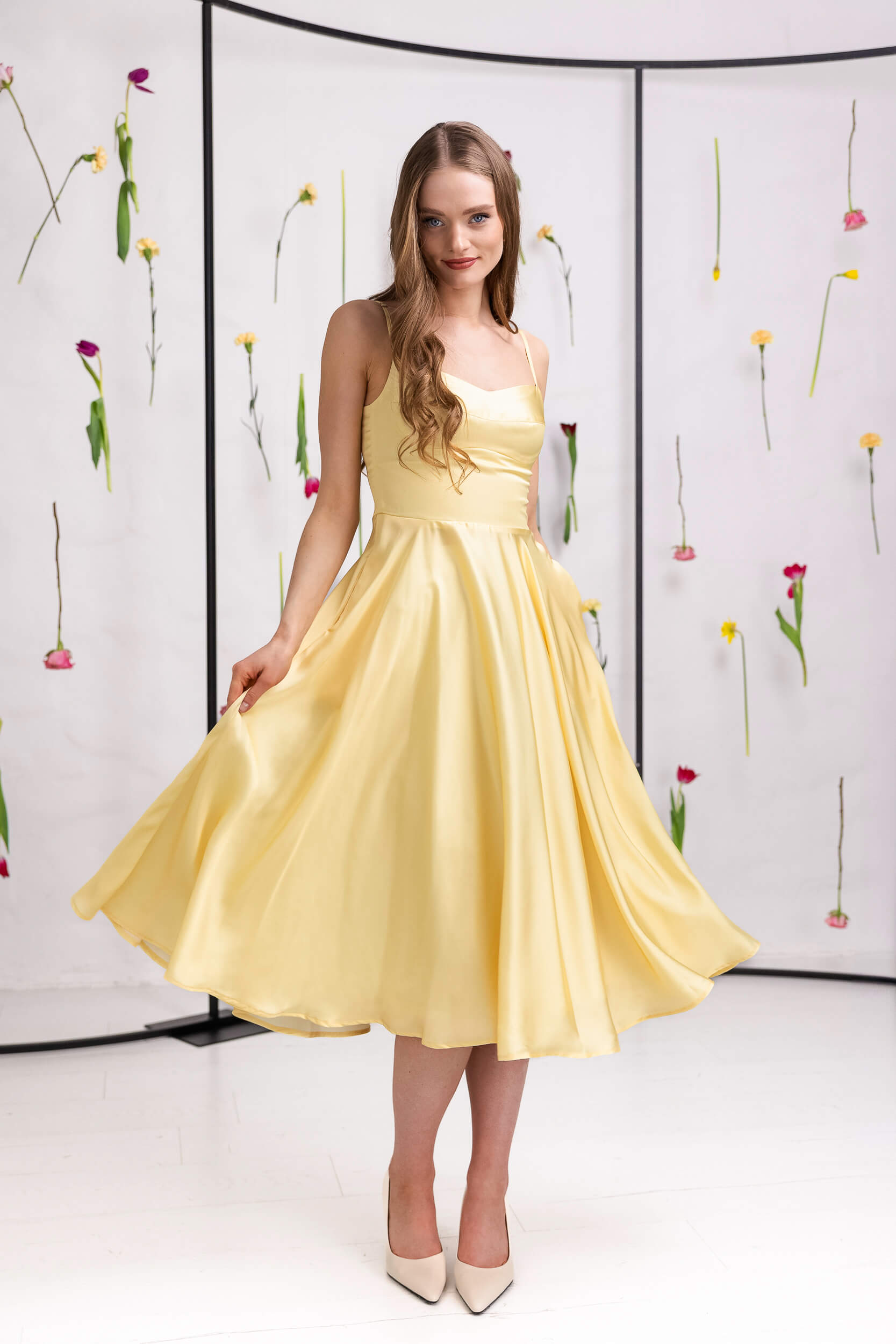 Fit and Flare Dress in Yellow