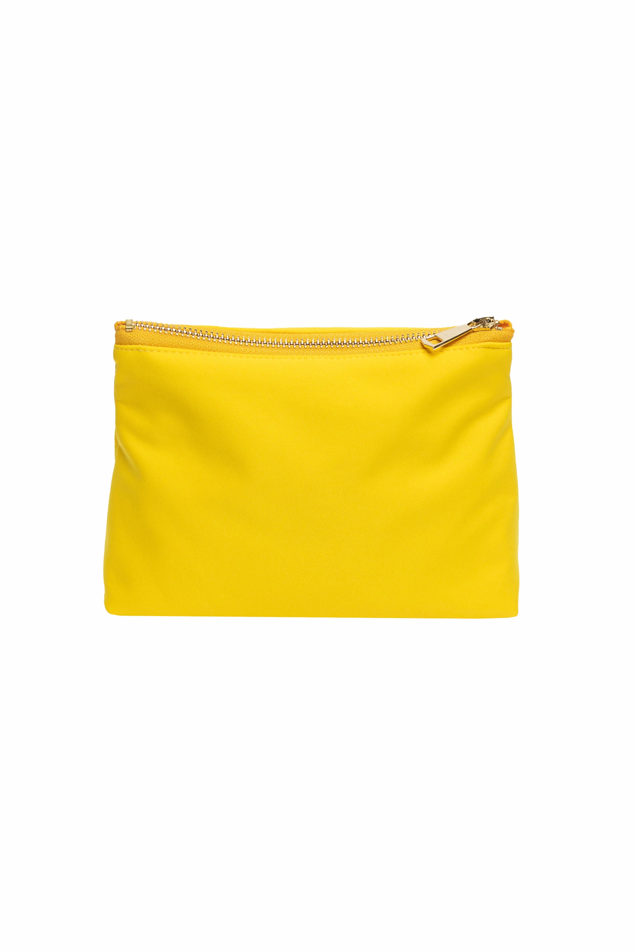 Solid yellow makeup bag — bright yellow cosmetic pouch for travel, everyday use, and beauty essentials.