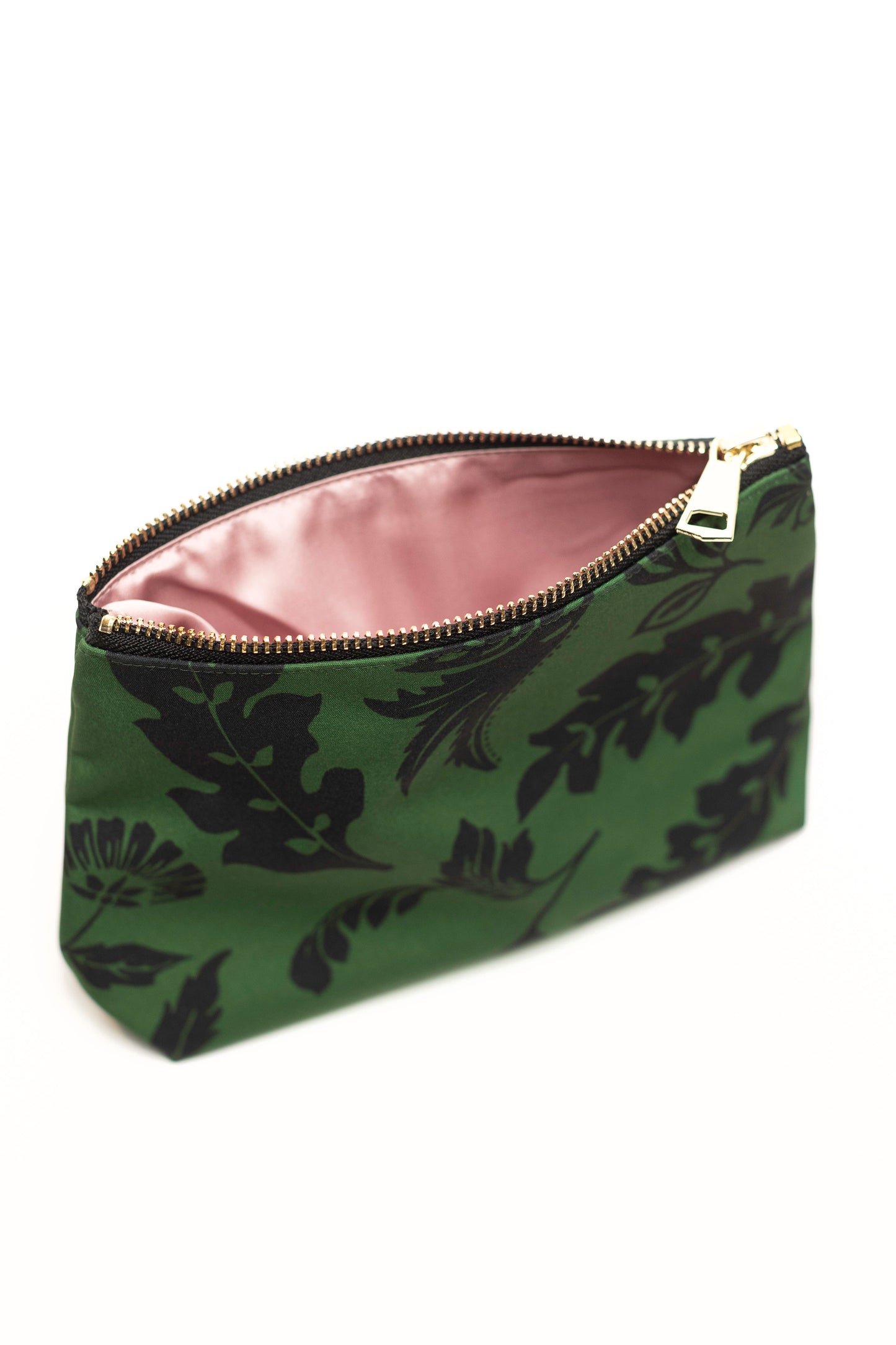 Black And Green Makeup Bag | Forest Flower