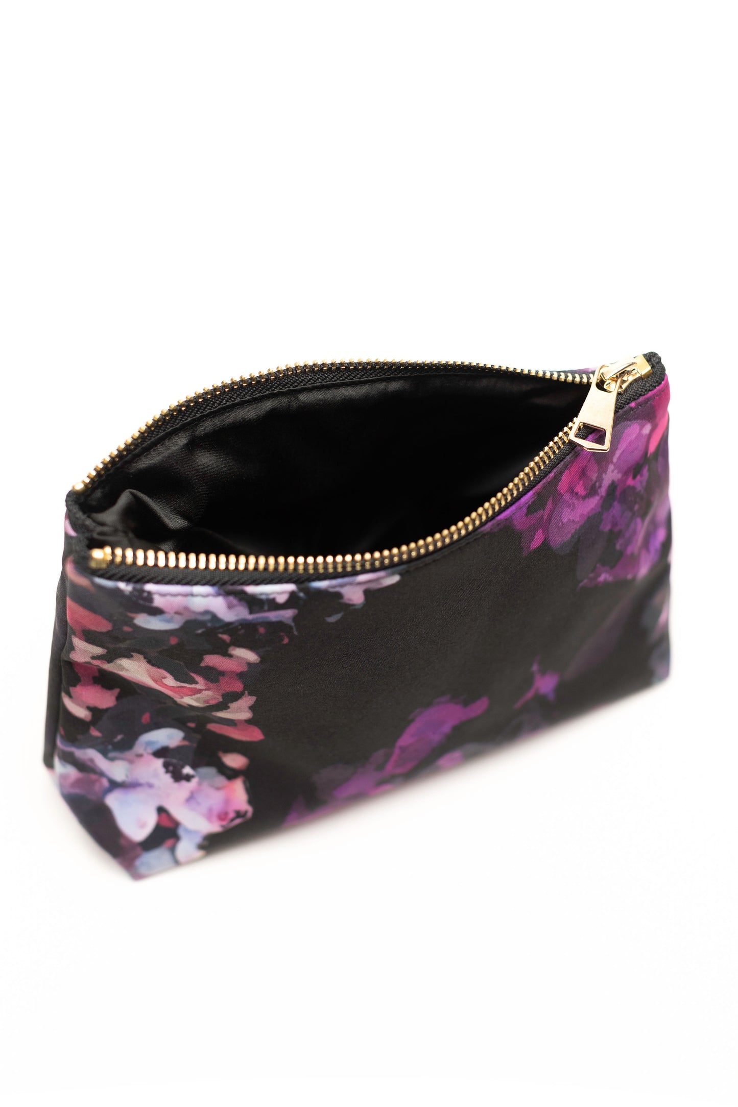 Black And Purple Floral Makeup Bag | Hortense