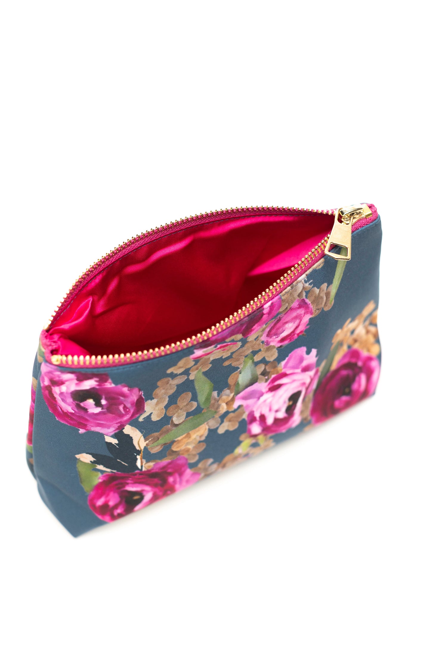Blue And Pink Floral Makeup Bag | Misty Rose