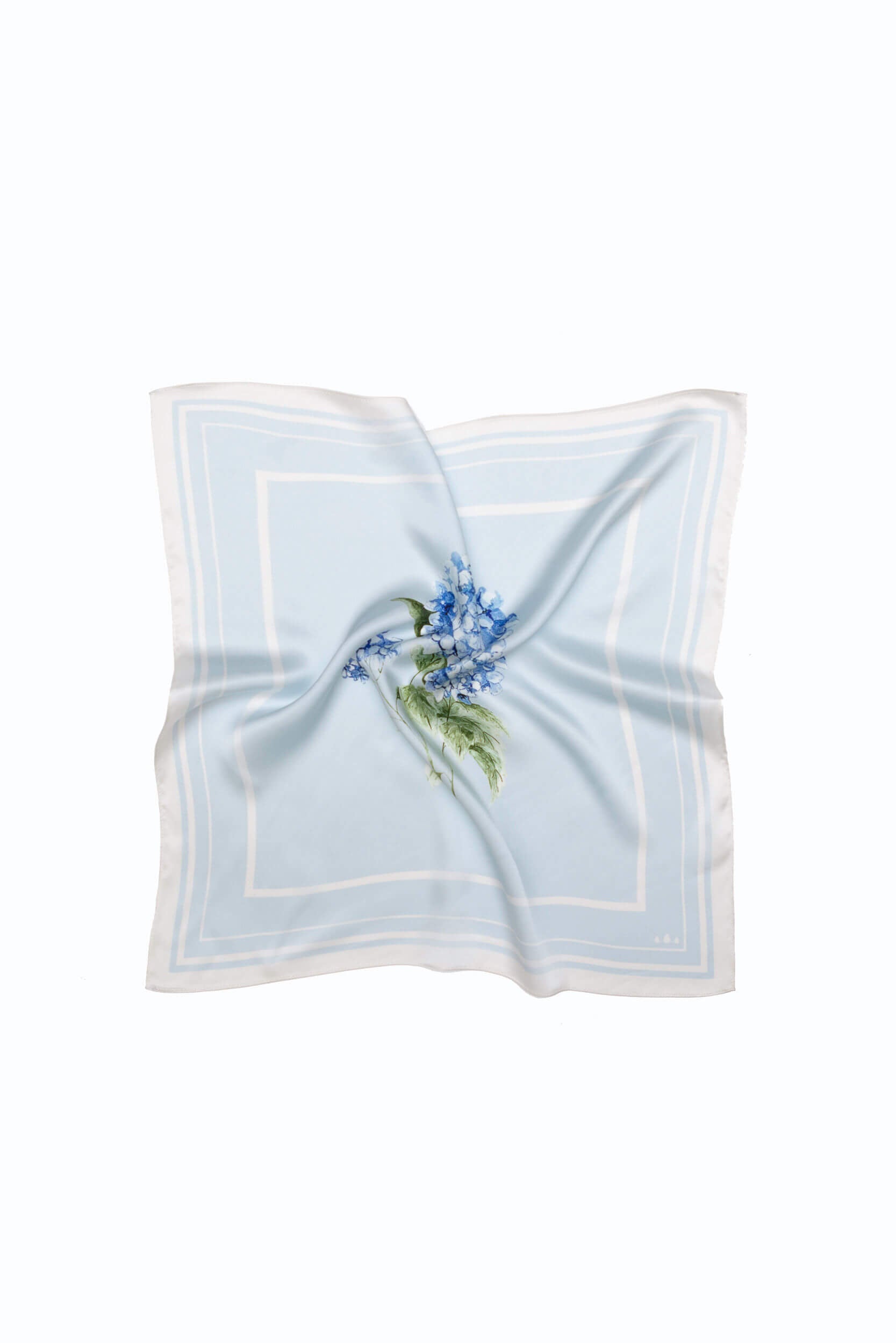 Light blue silk scarf in small size