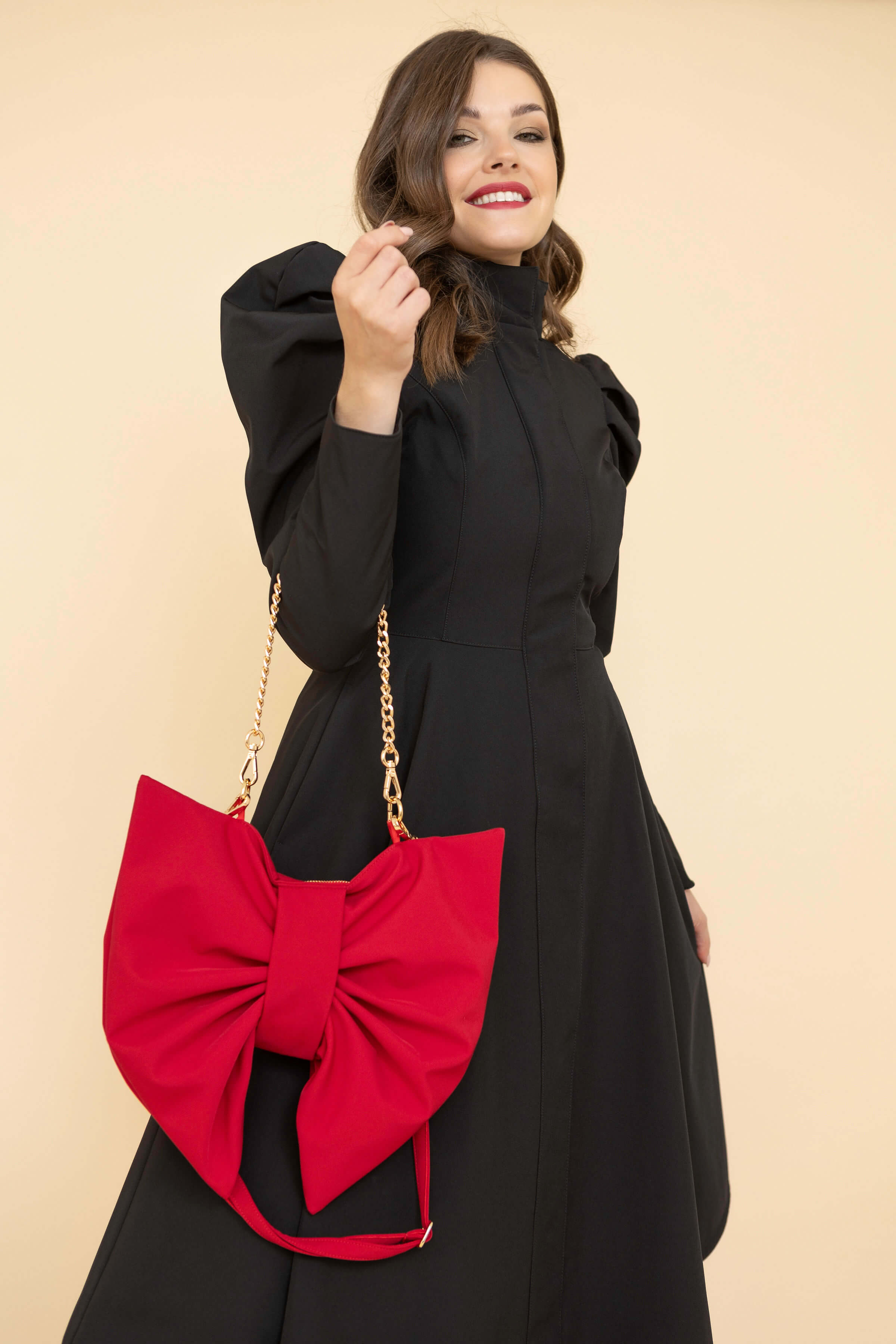 Bow Clutch Purse in Red
