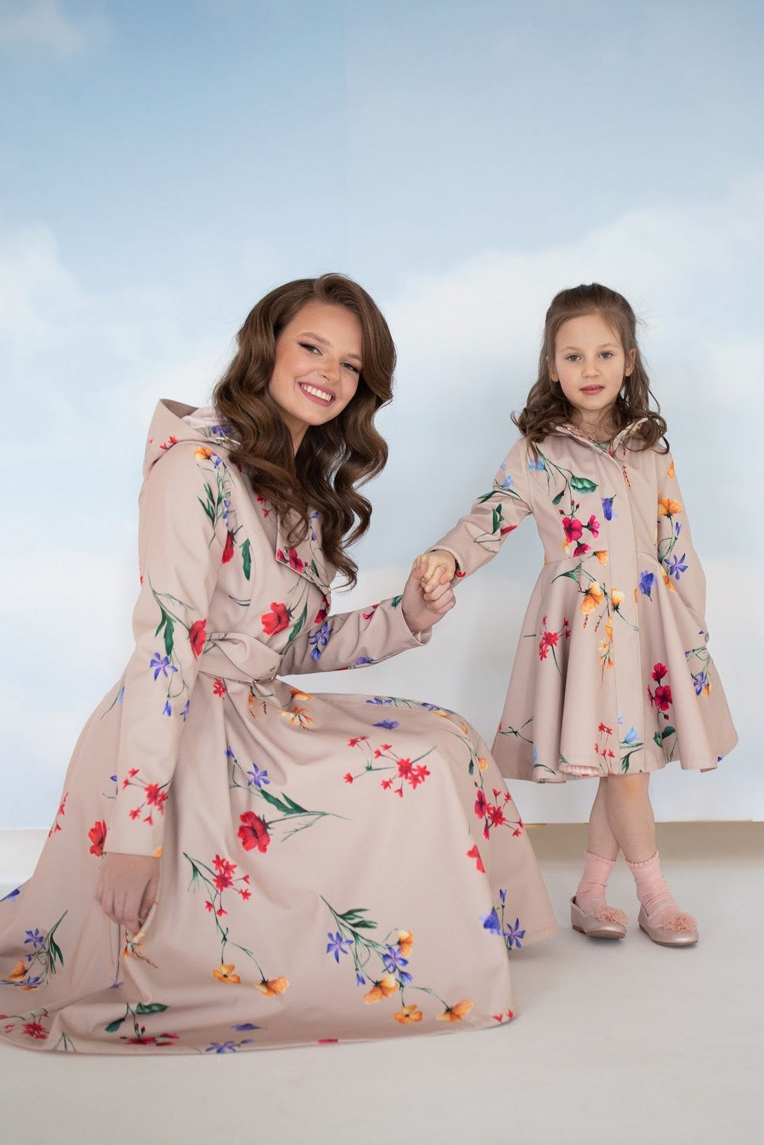 Beige mommy and me set