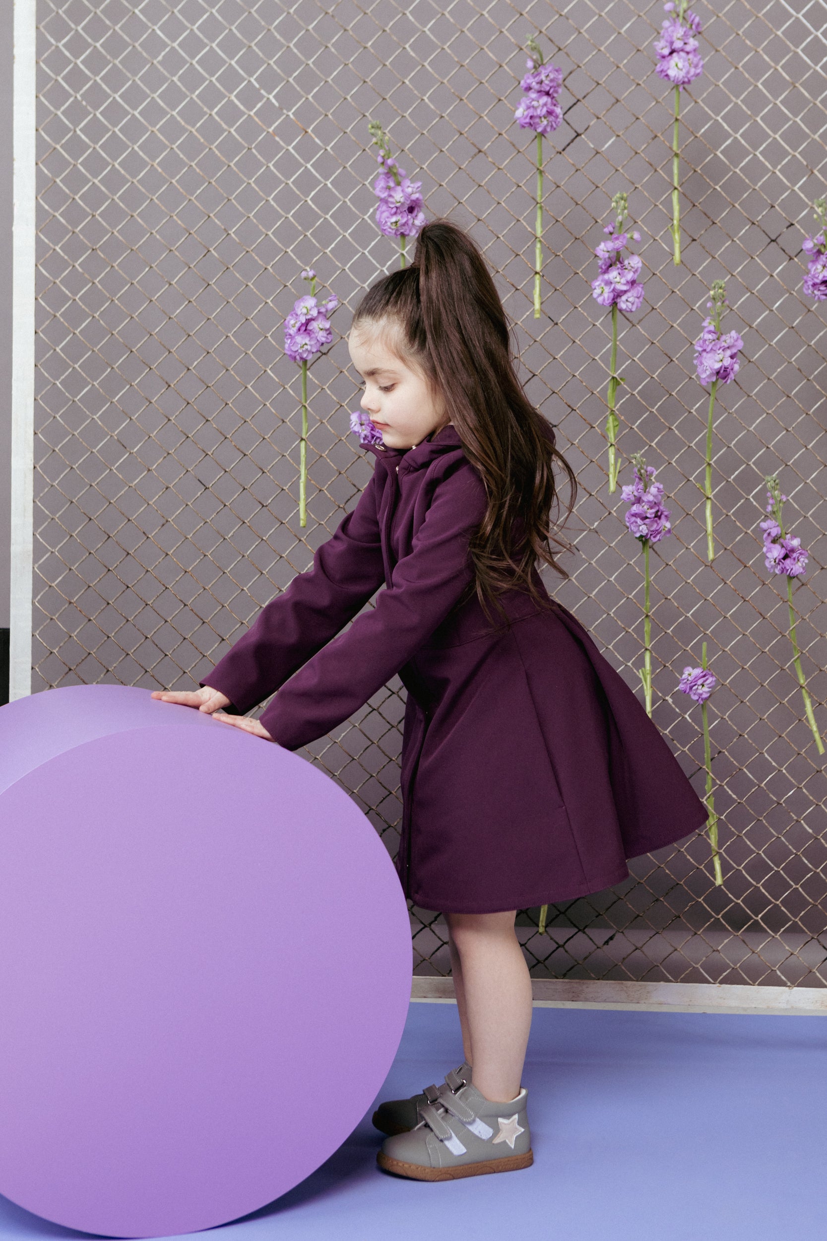 Dark Purple Raincoat for Girls