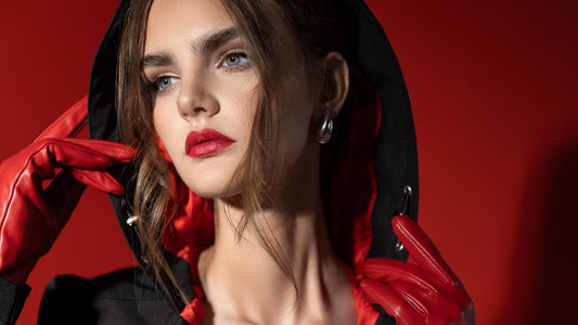 Fit and Flare Coat with Full Circle skirt in Black and Red | 'Raven Red'