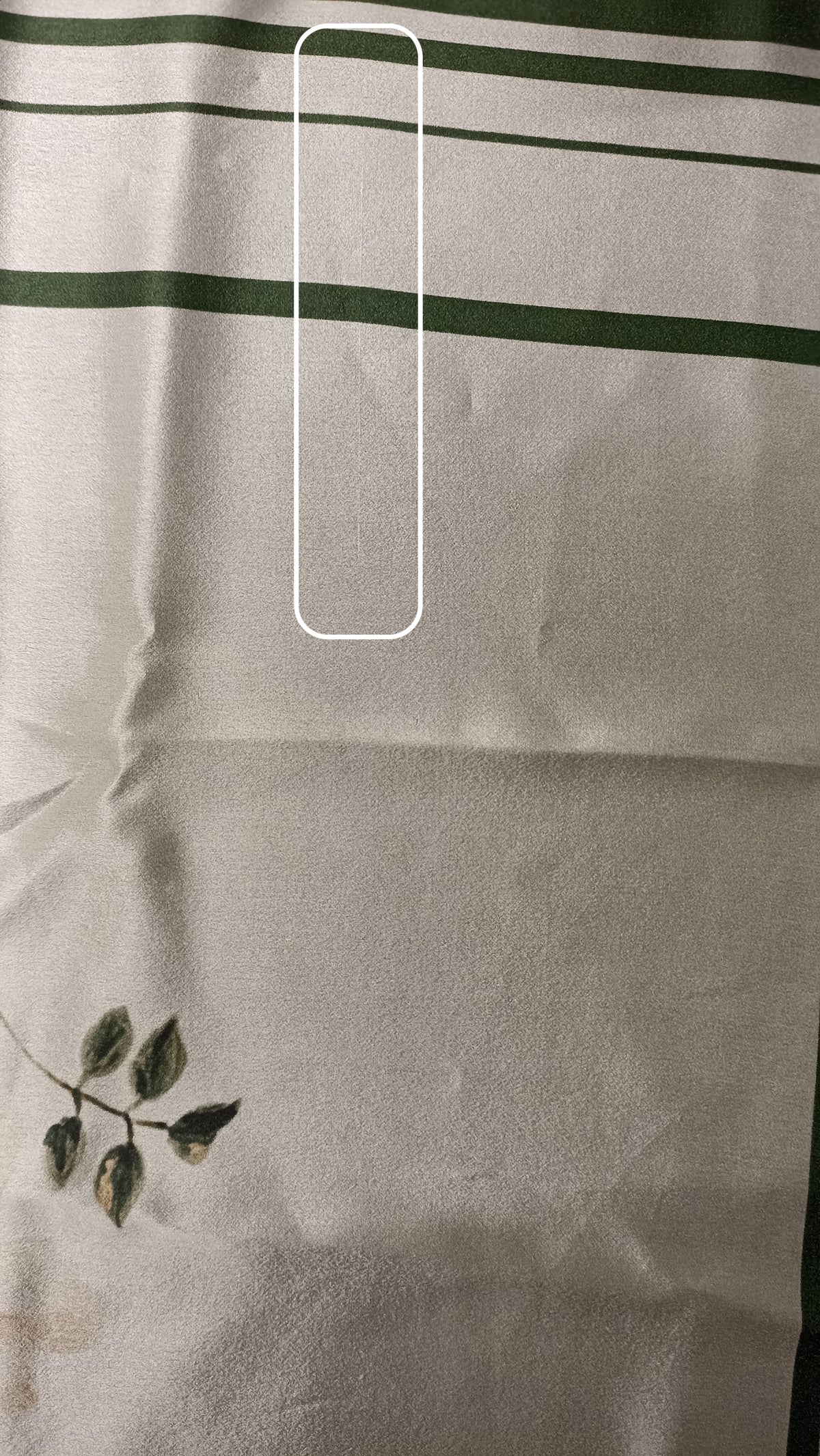 Small Beige Floral Print Natural Silk Scarf (with imperfection)