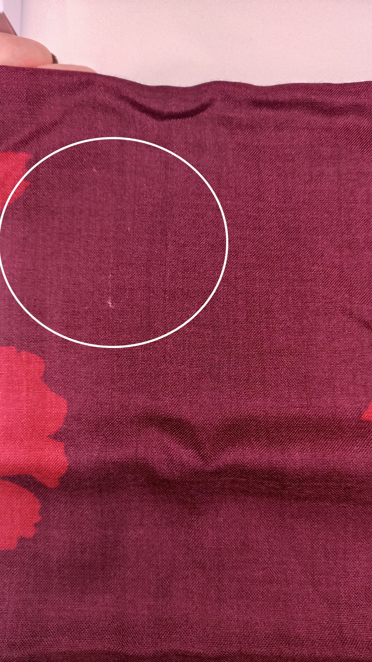 Burgundy Silk & Wool Scarf (with imperfection)