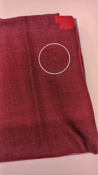 Burgundy Silk & Wool Scarf (with imperfection)