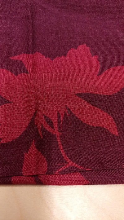 Burgundy Silk & Wool Scarf (with imperfection)