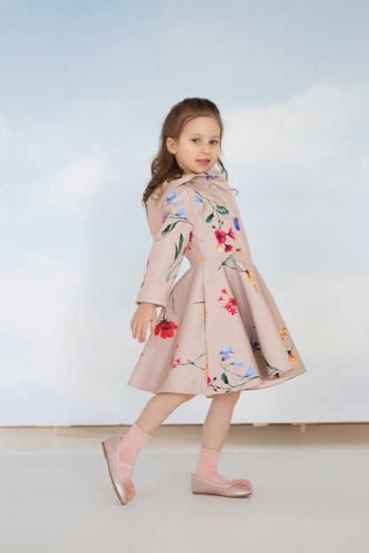 Beige Waterproof Coat for Girls