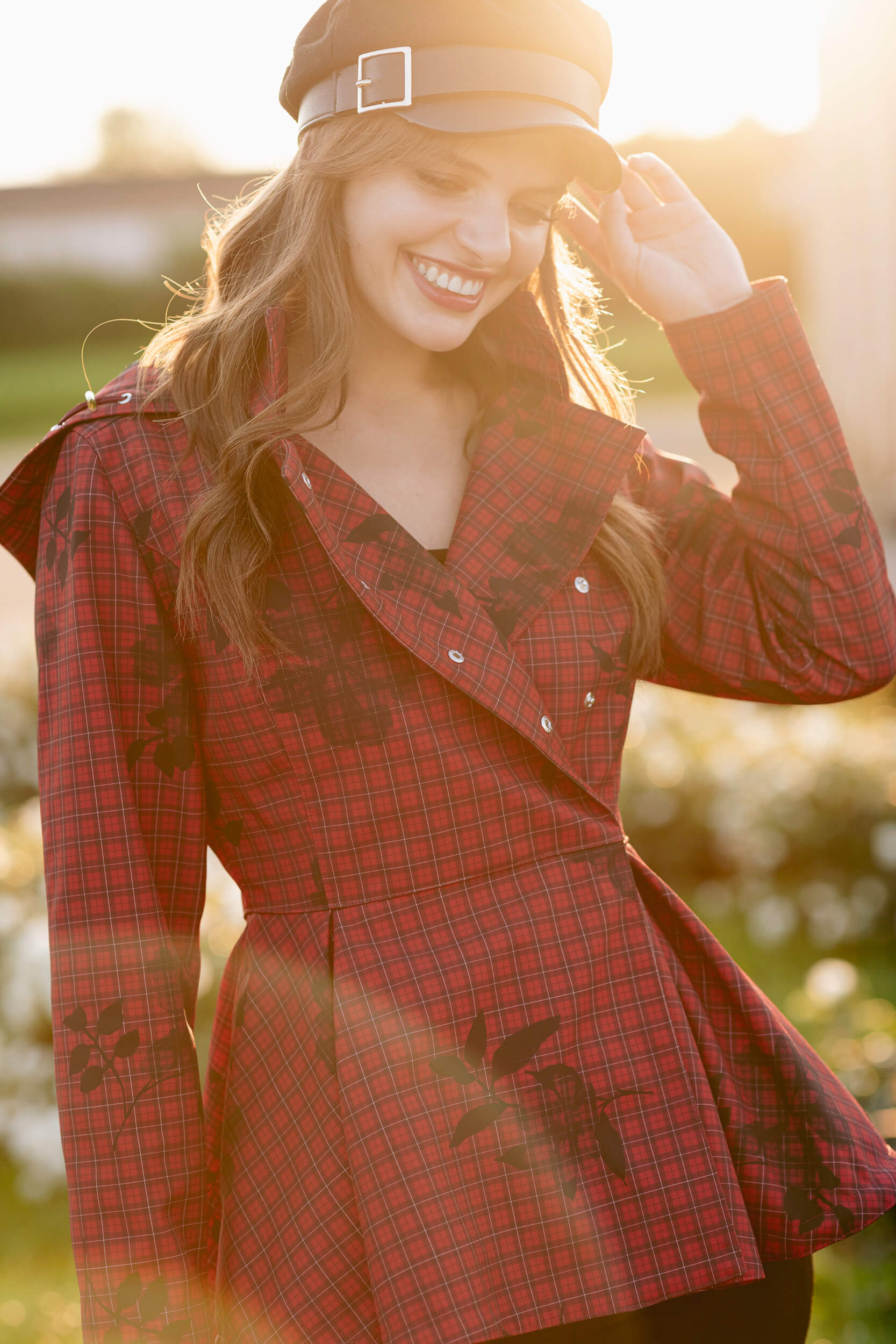 Casual street style in the Crimson Heart jacket.