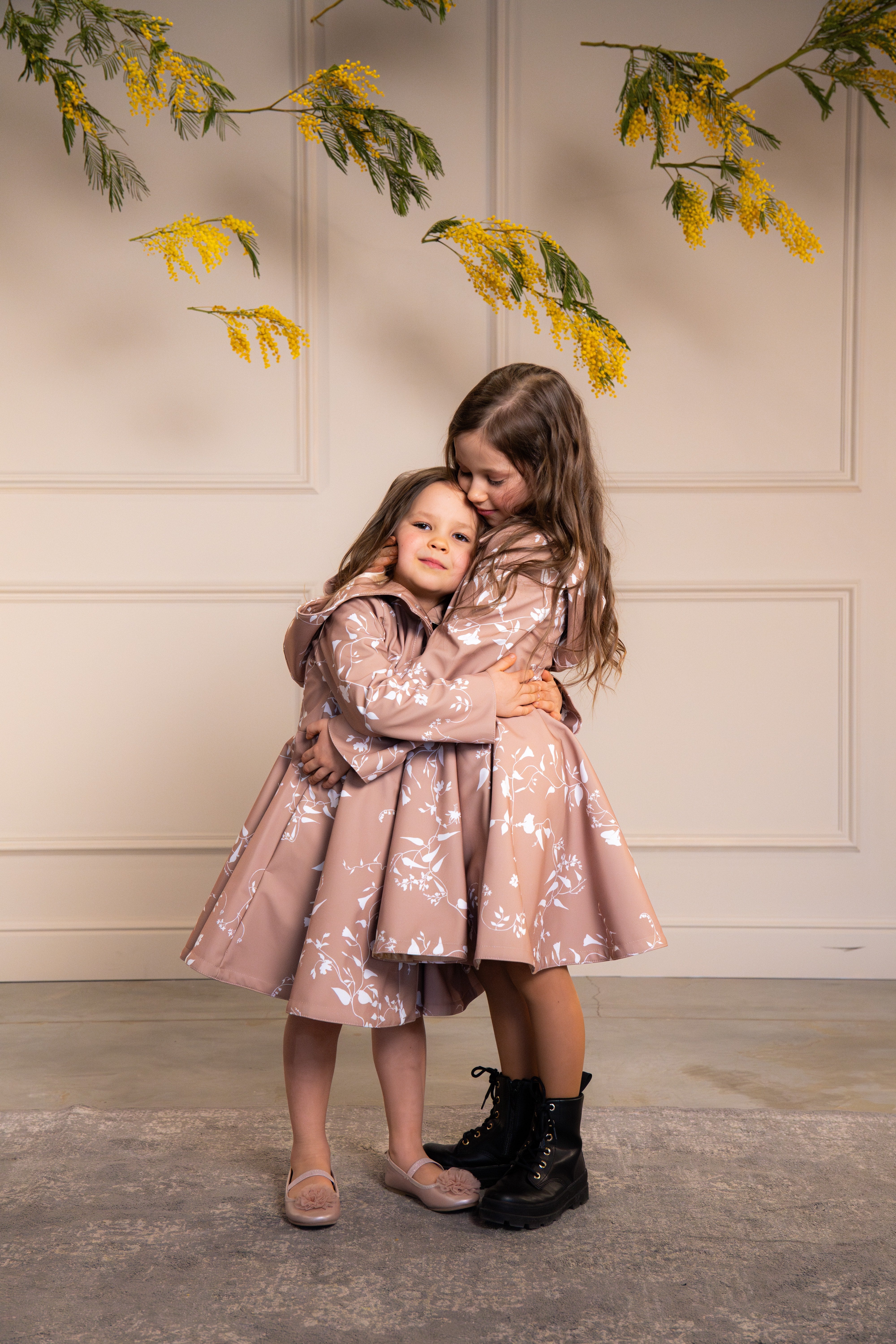 water-resistant coats for girls in beige