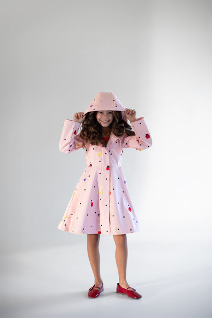 Girls Cotton Candy coat with a hood