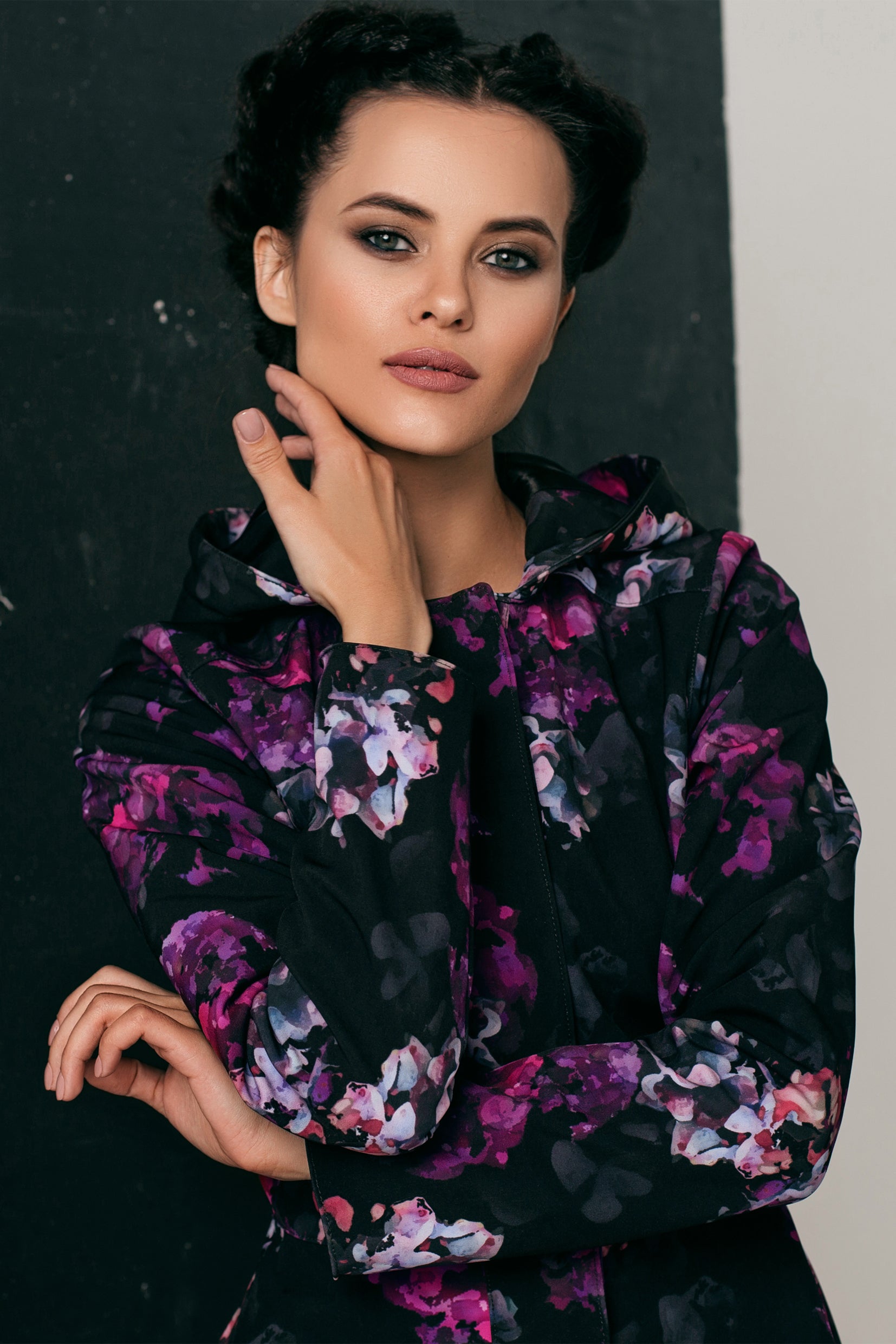 Black and Purple Design Raincoat by RainSisters