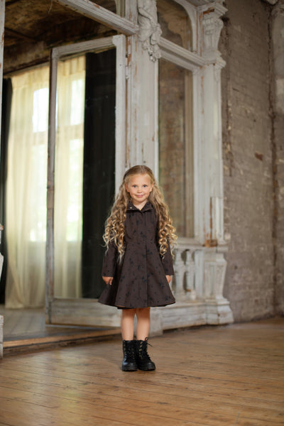 Dark Brown waterproof coat for girls