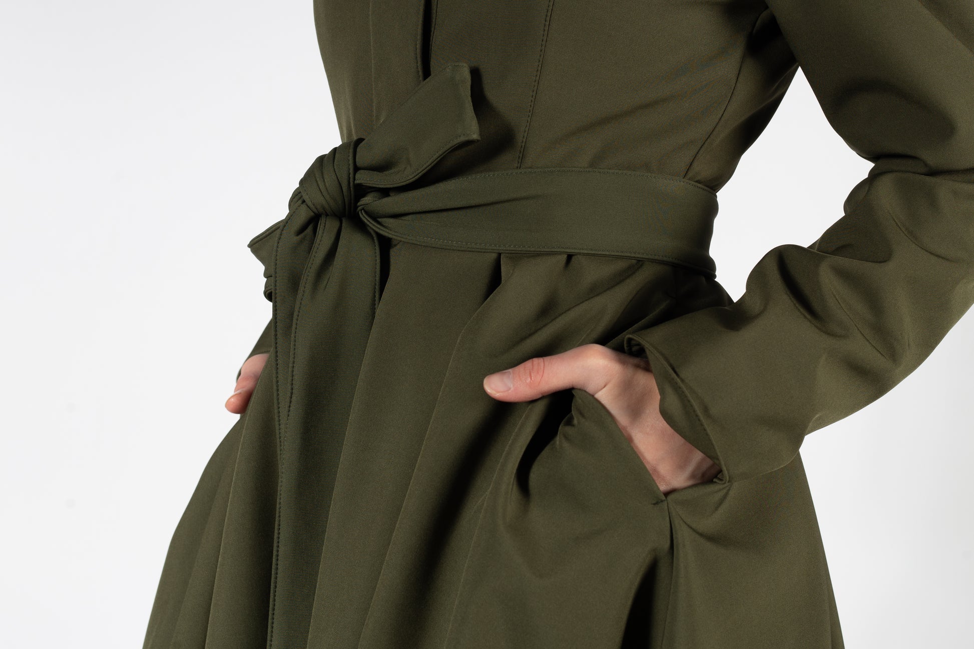 Solid khaki green color fabric belt | Moss Green