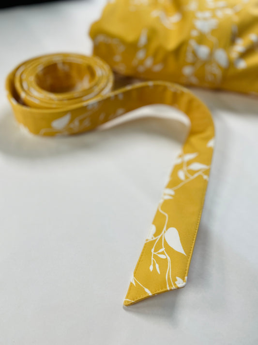 Yellow Belt with White Floral Print 