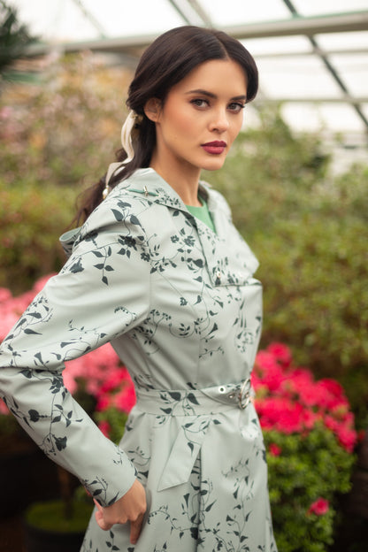 Mint green coat with belt