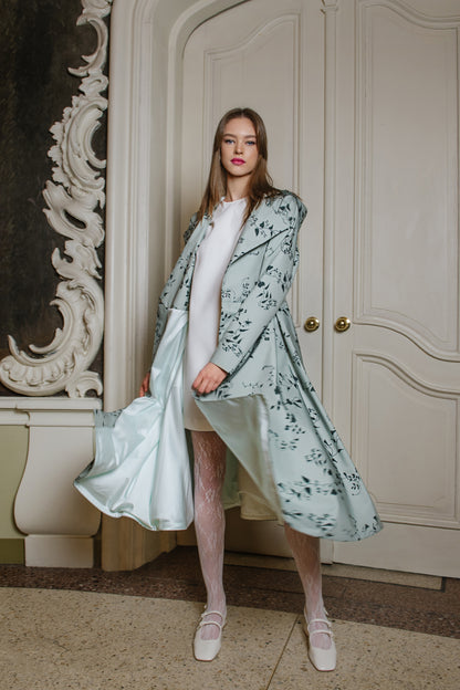 Light mint green trench coat, perfect for spring, summer and autumn. 