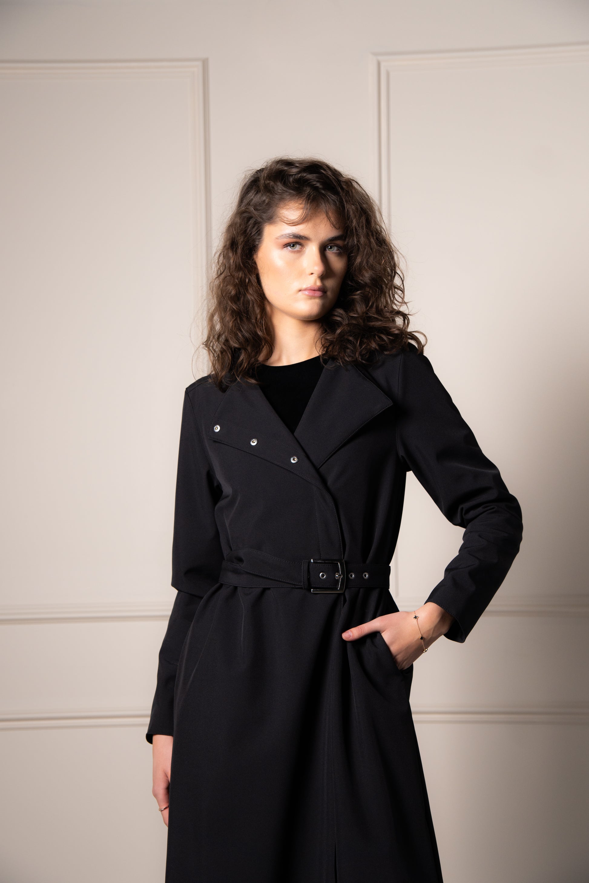 black coat with black inner lining