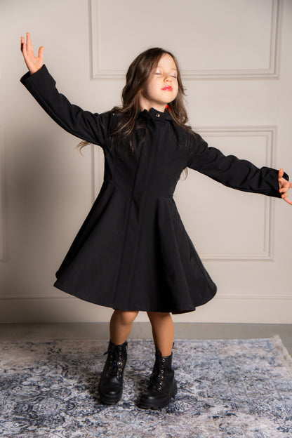 black classic girl coat