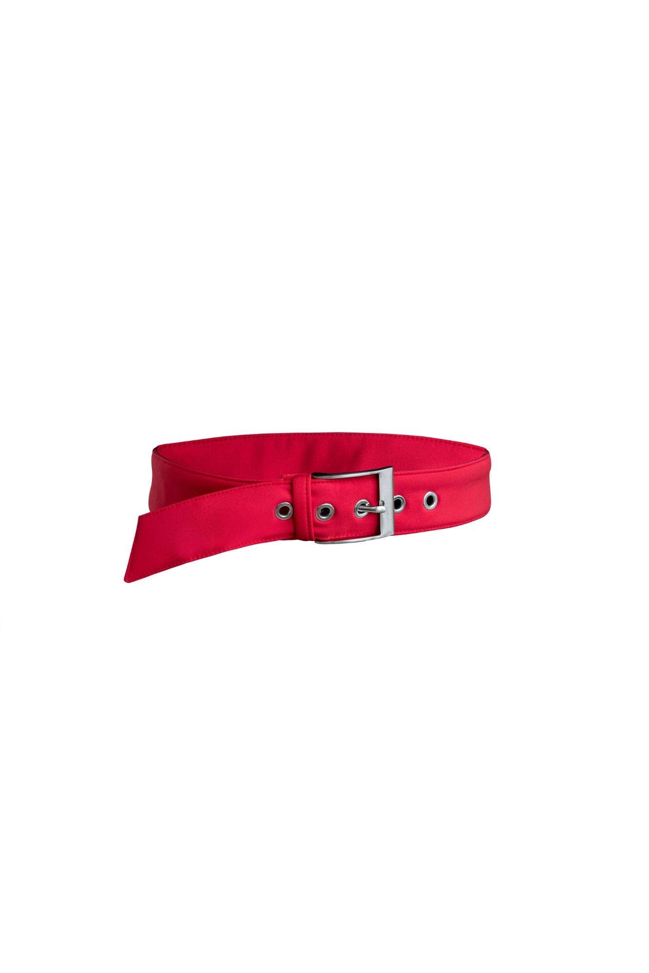Buckle Belt in red with silver buckle