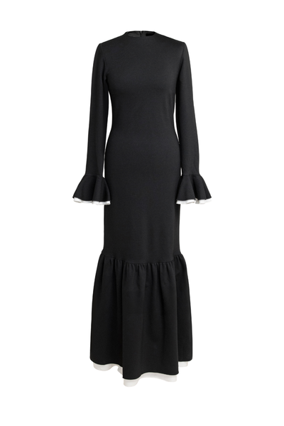 RainSisters black long-sleeve mermaid-style dress Quiet Elegance
