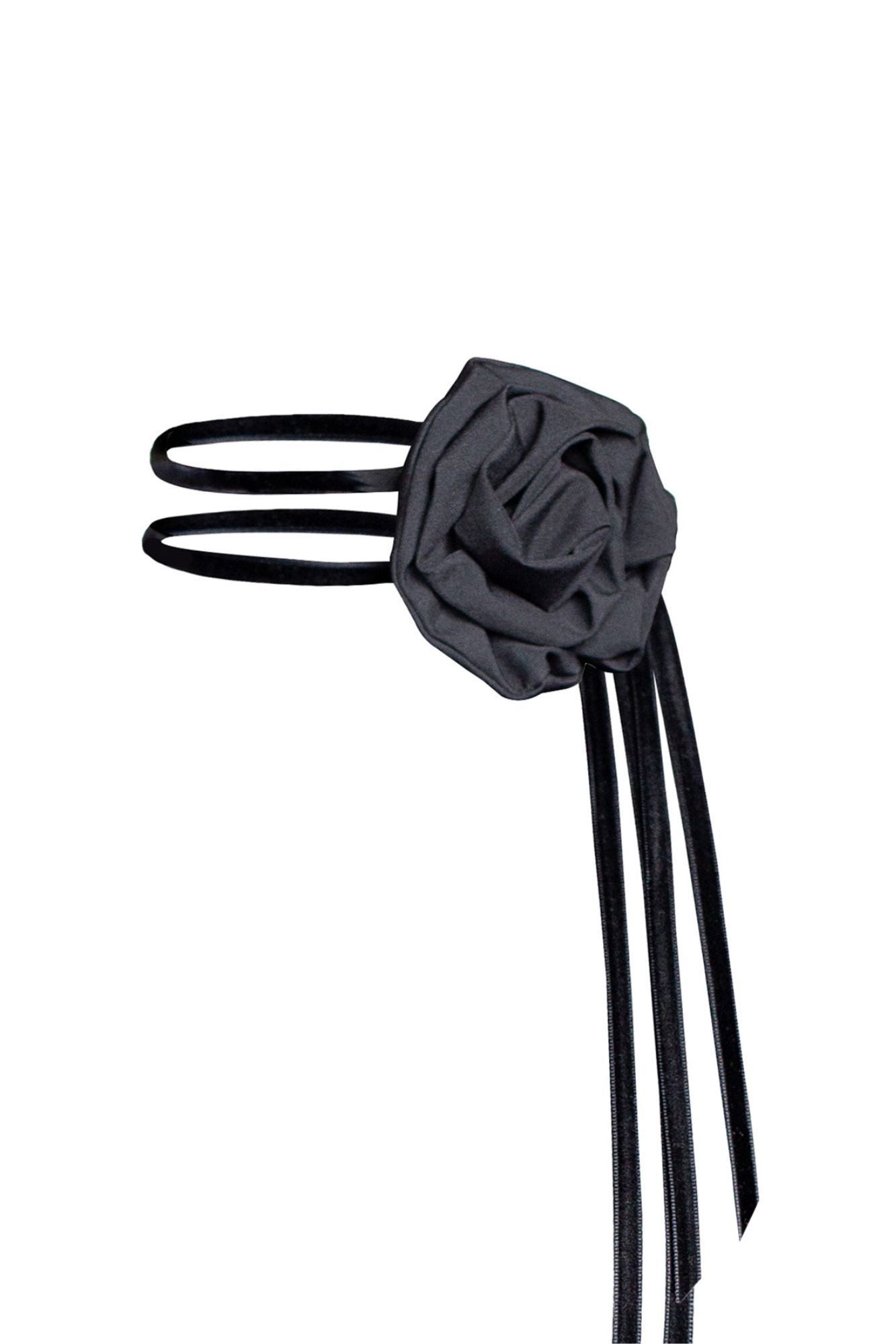 black rose choker with dark romantic flair