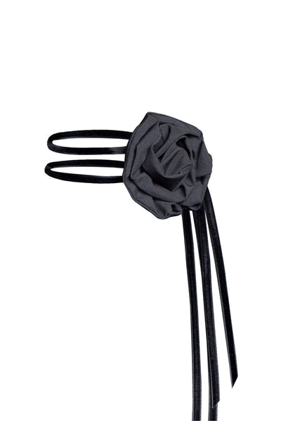 black rose choker with dark romantic flair