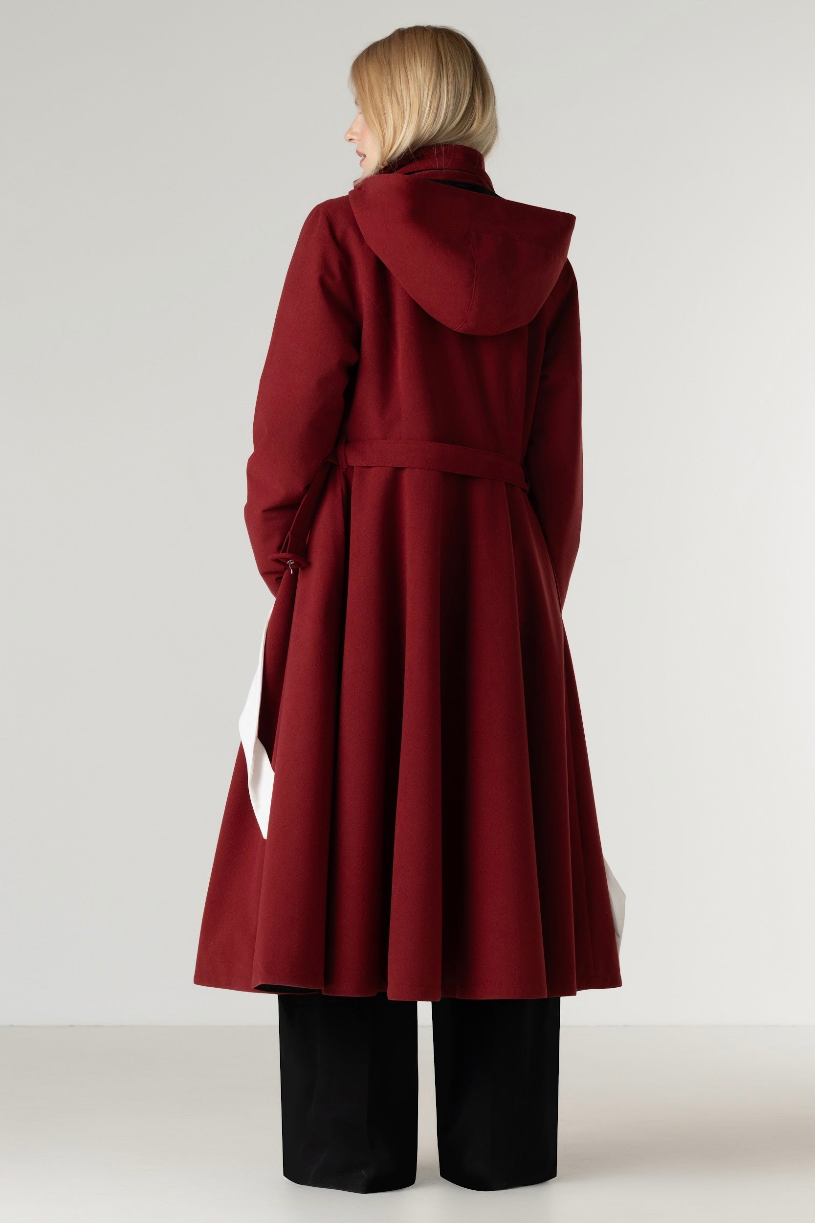 Deep Red Fit and Flare Winter Coat | Maroon in Winter